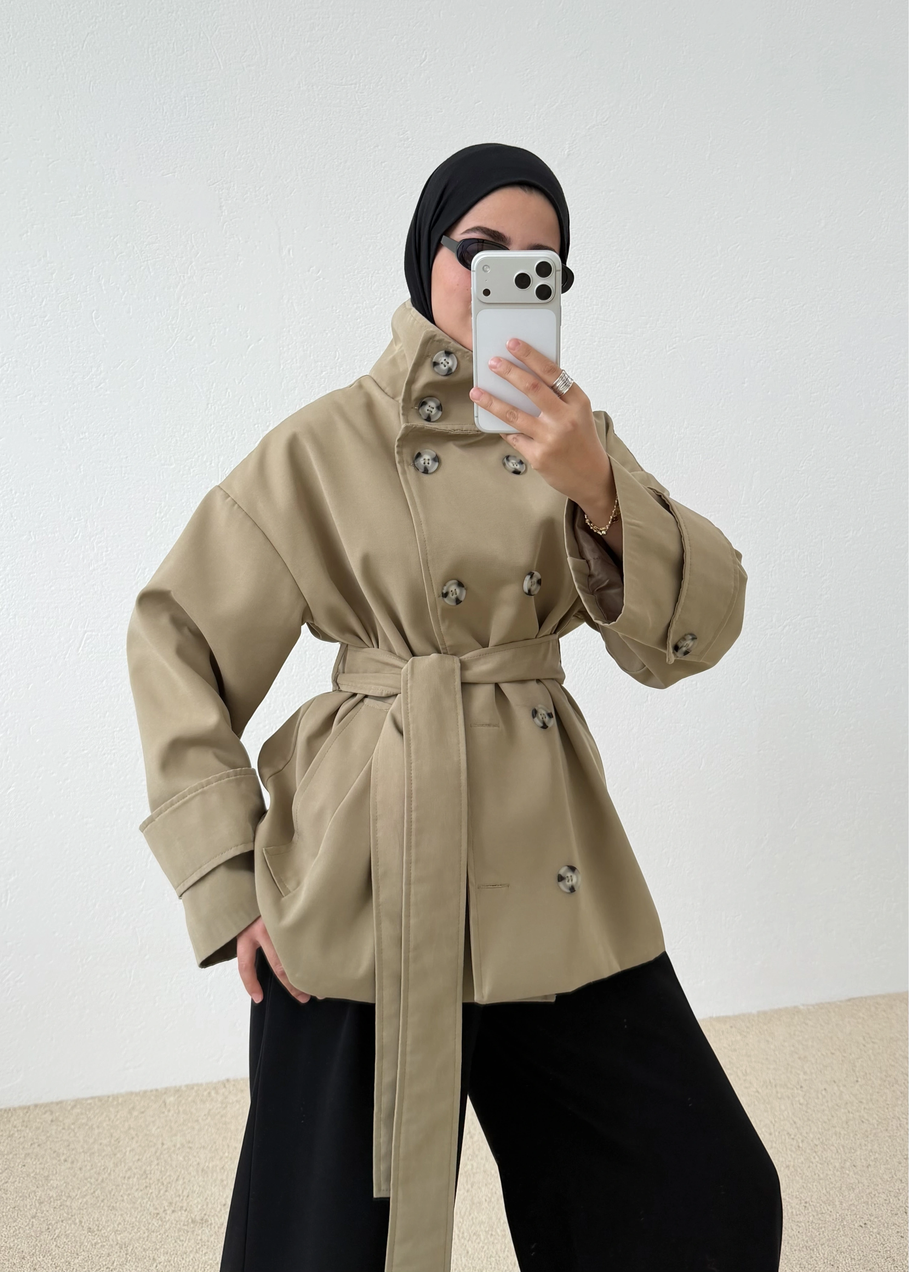 568 BNT DİK YAKA TRENCH yeşil