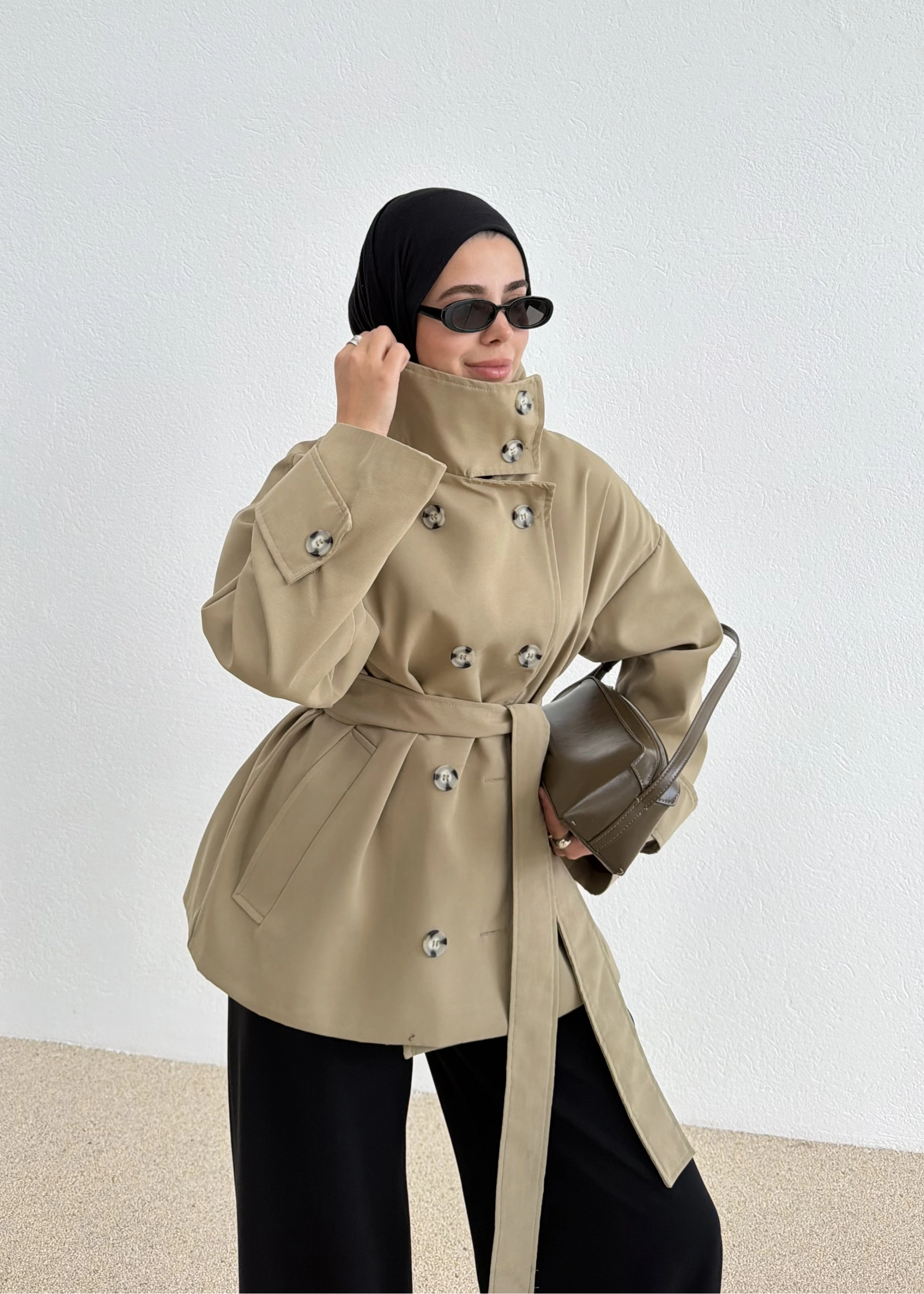 568 BNT DİK YAKA TRENCH yeşil