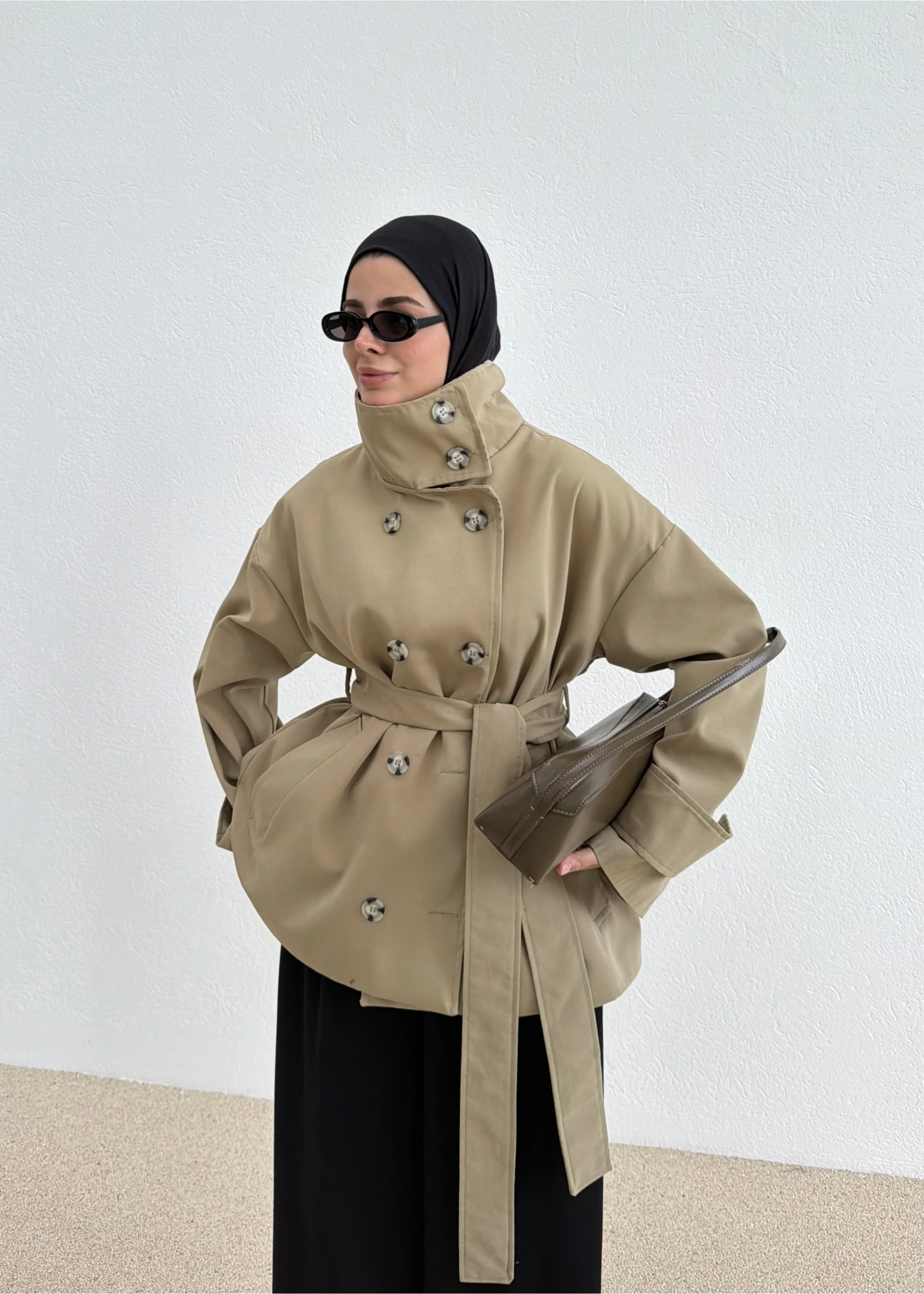 568 BNT DİK YAKA TRENCH yeşil