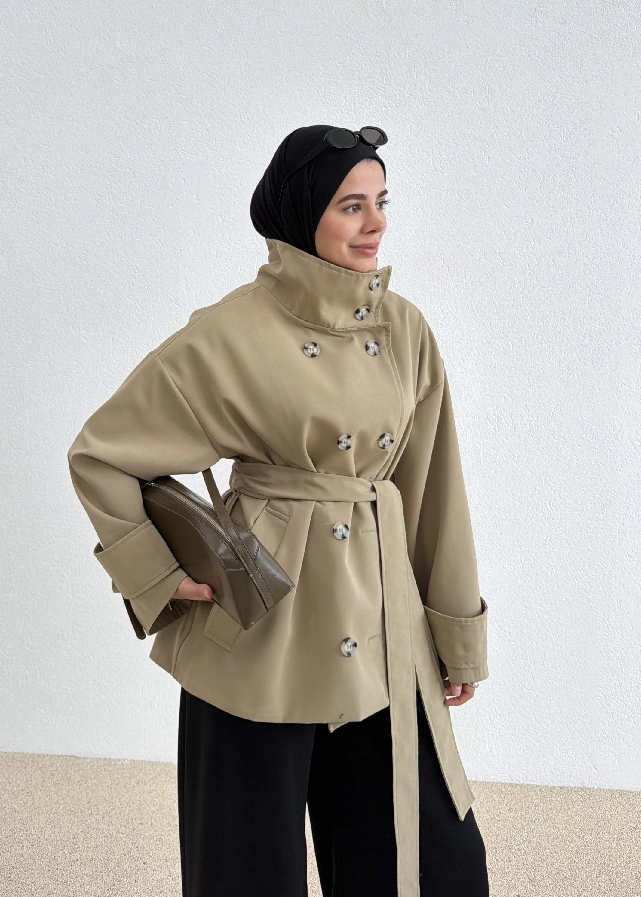 568 BNT DİK YAKA TRENCH yeşil