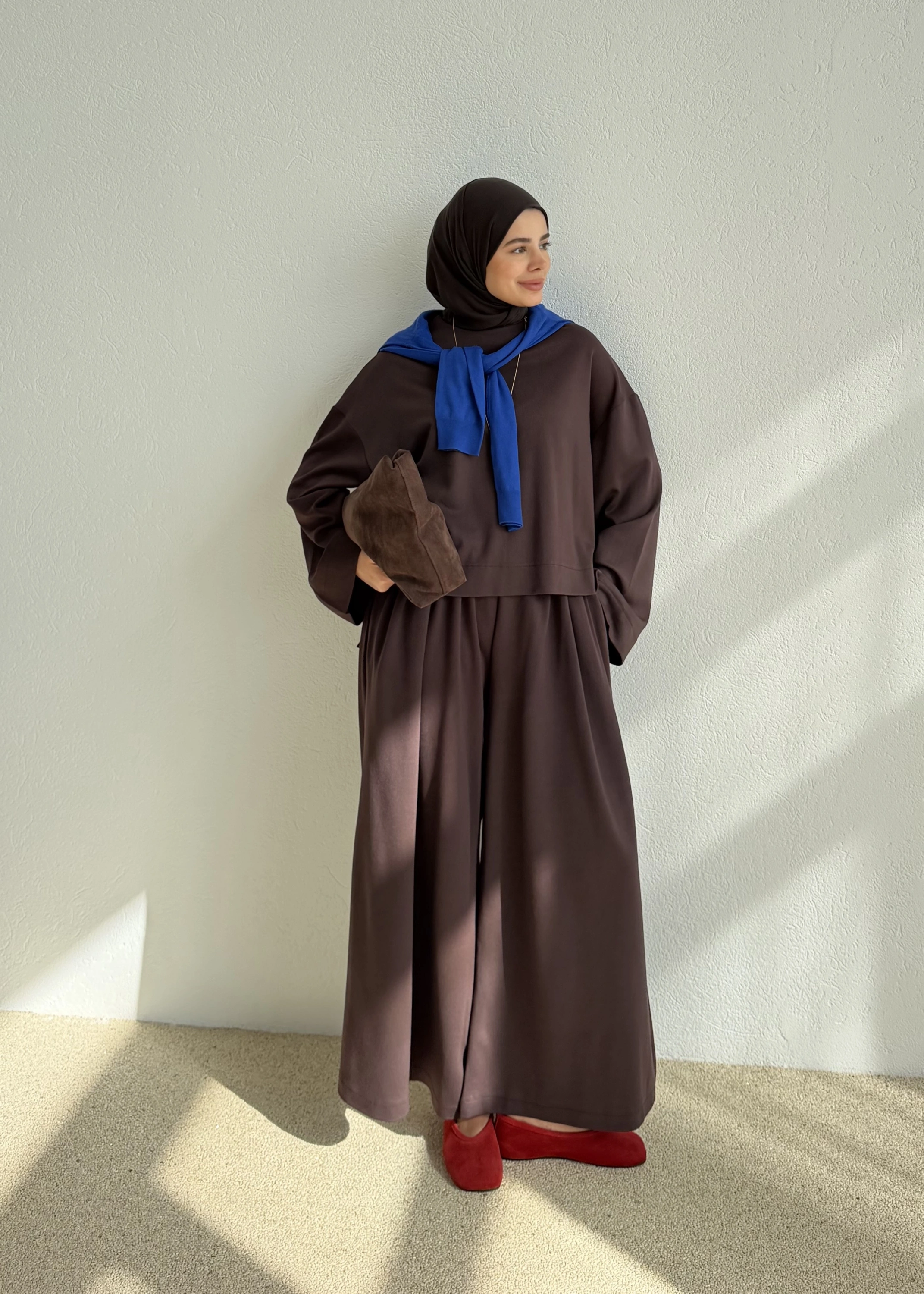 569 BTN İKİ İPLİK TAKIM KAHVRENGİ