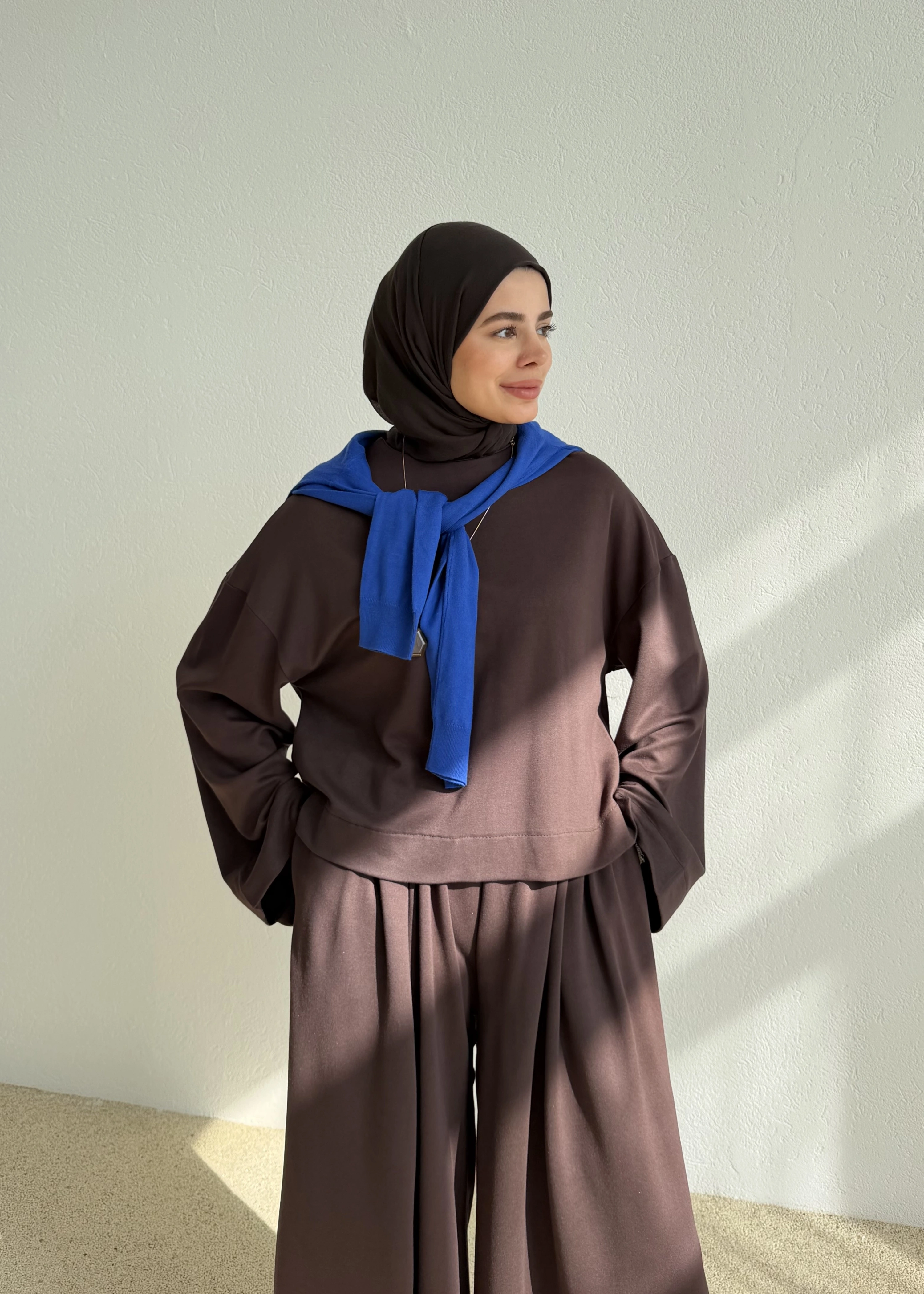 569 BTN İKİ İPLİK TAKIM KAHVRENGİ