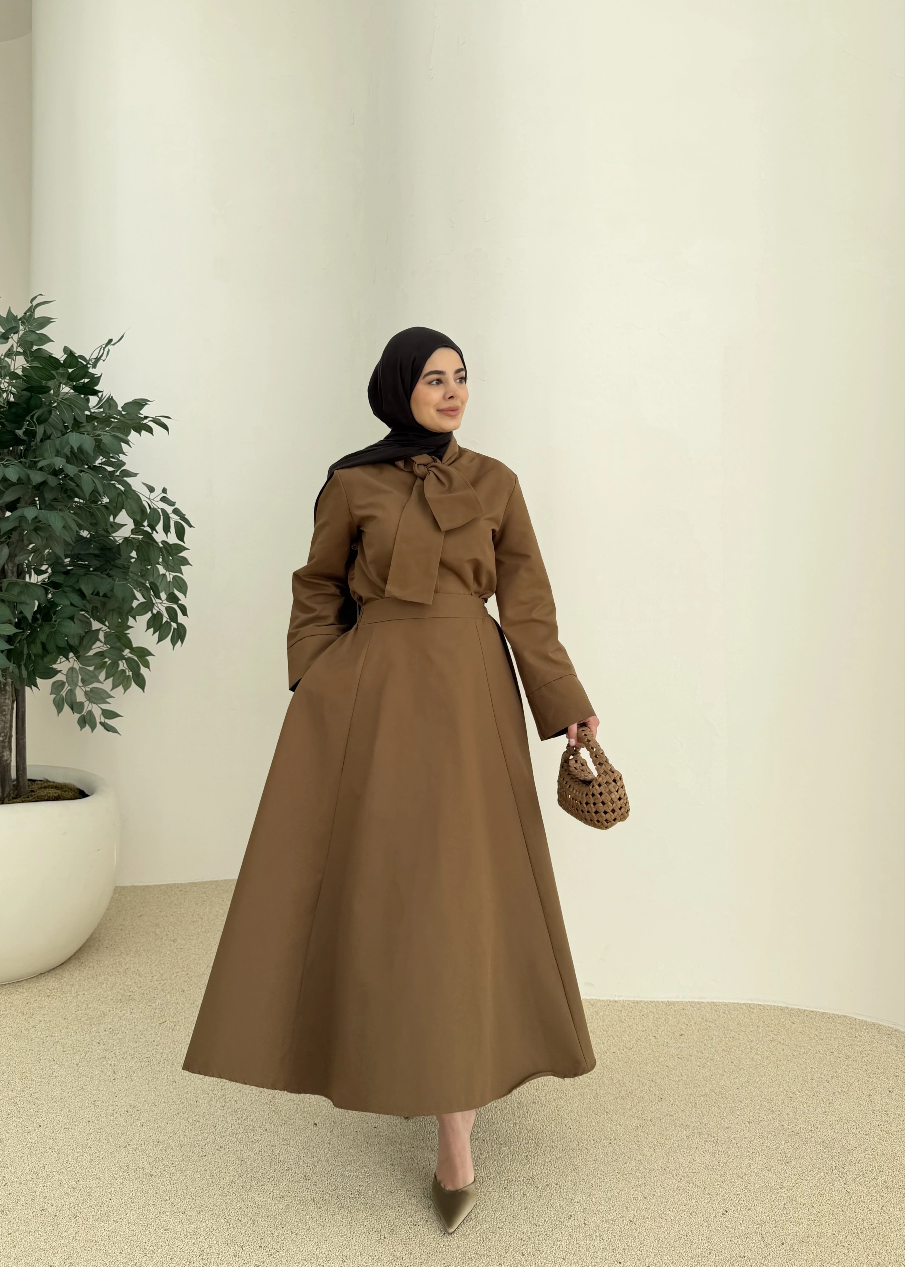 6005 Bel fiyonk etekli takım yağ yeşil