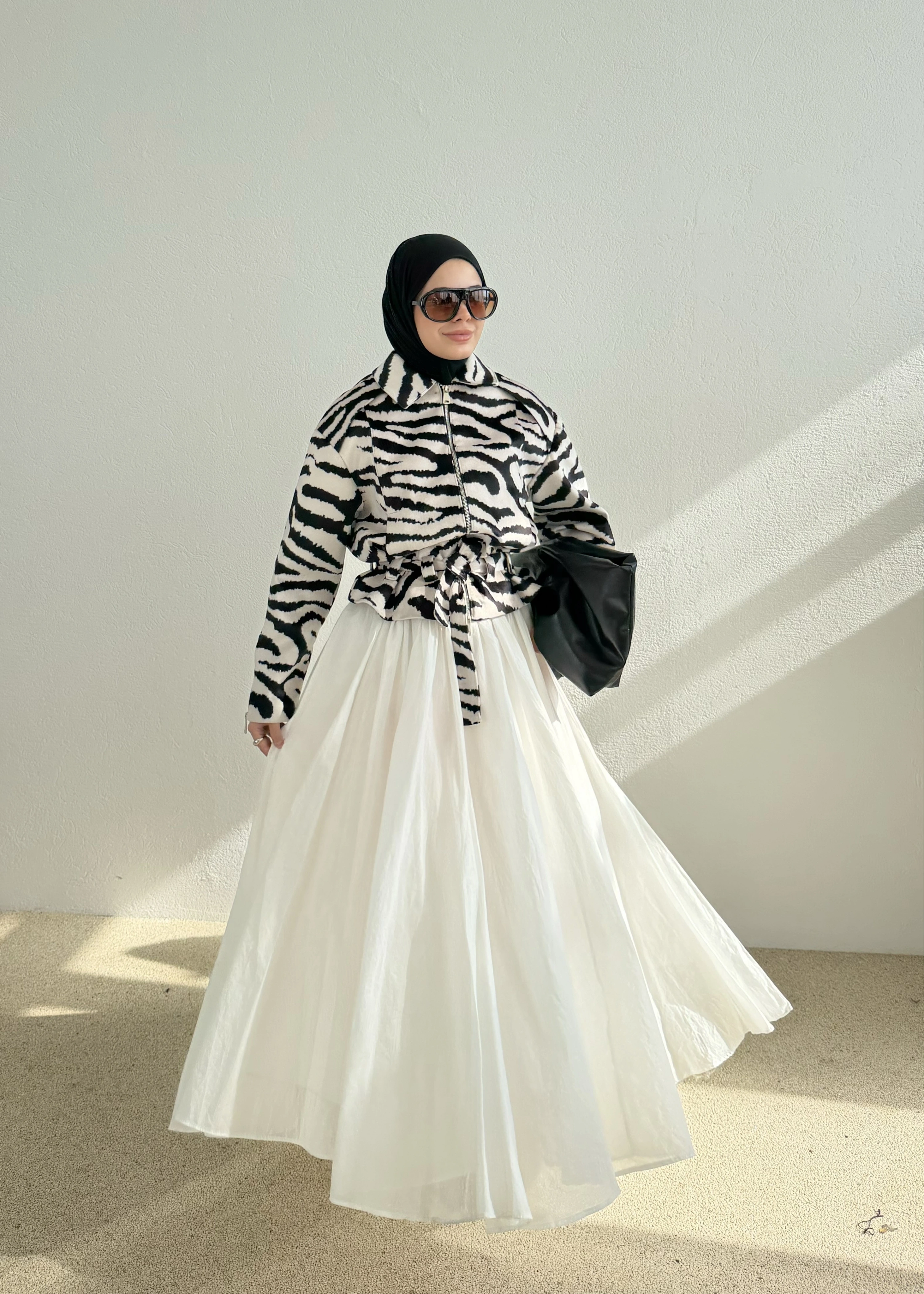 6386 ZEBRA DESEN SÜET CEKET