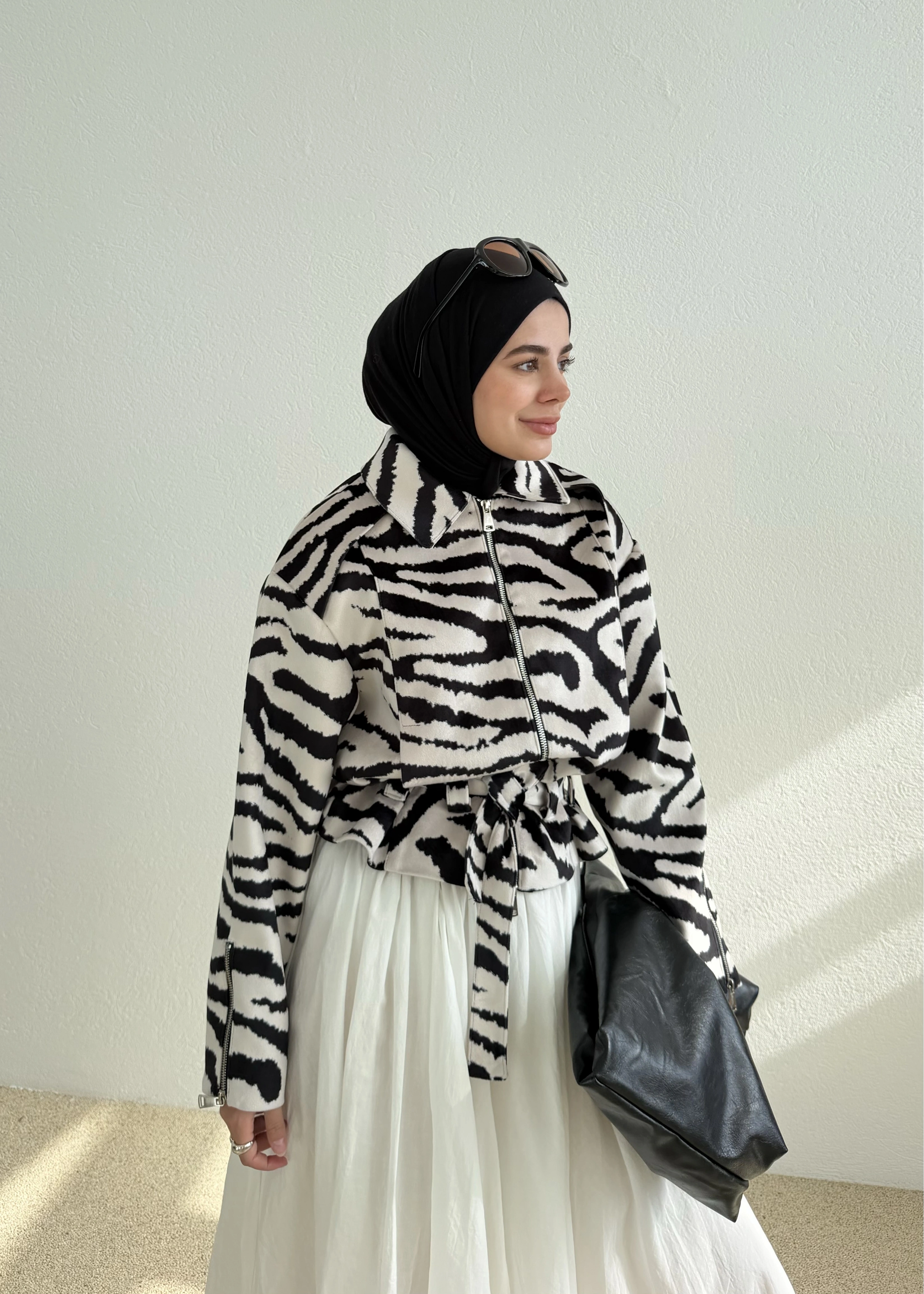 6386 ZEBRA DESEN SÜET CEKET