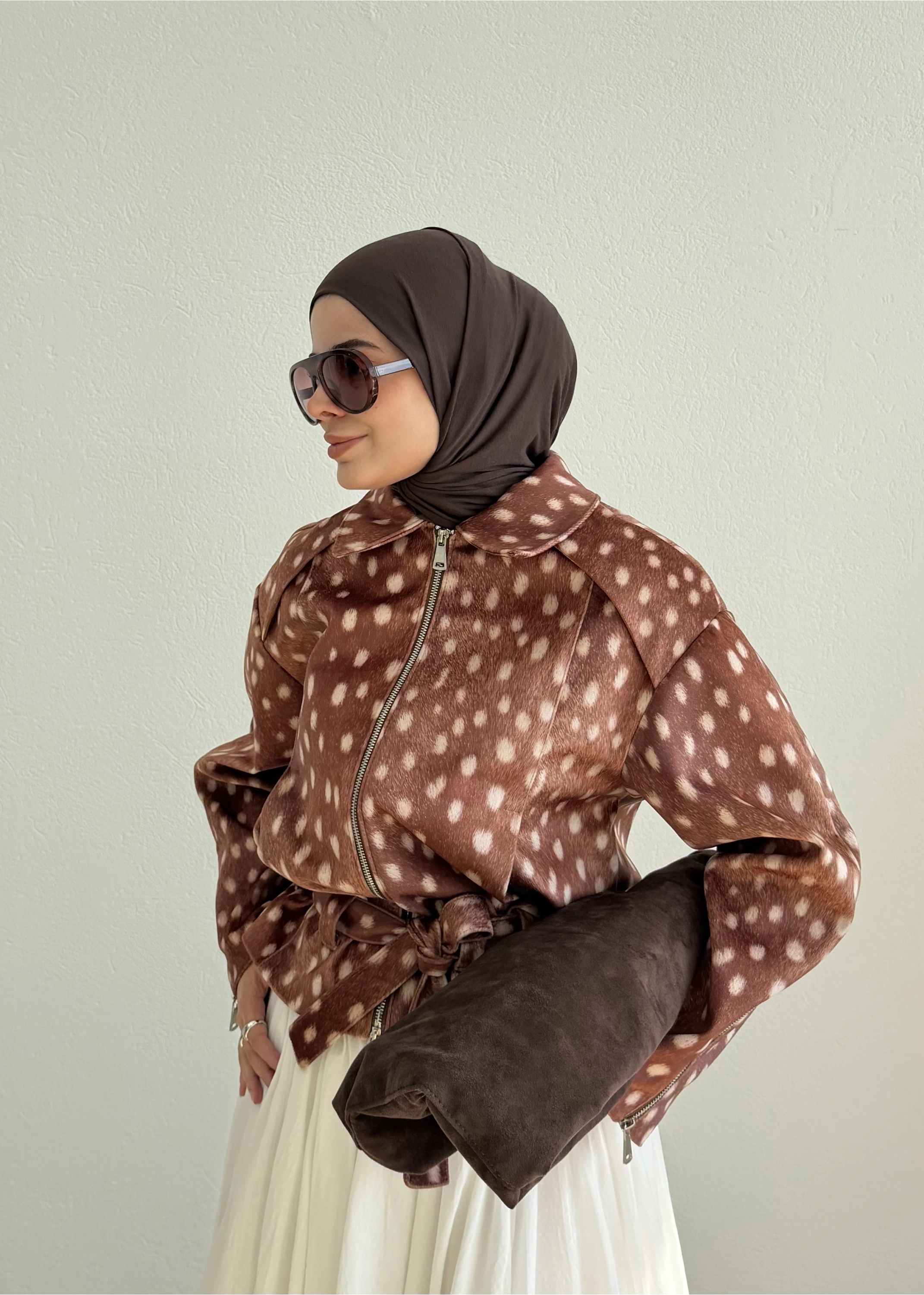 6386 BAMBİ DESEN SÜET CEKET