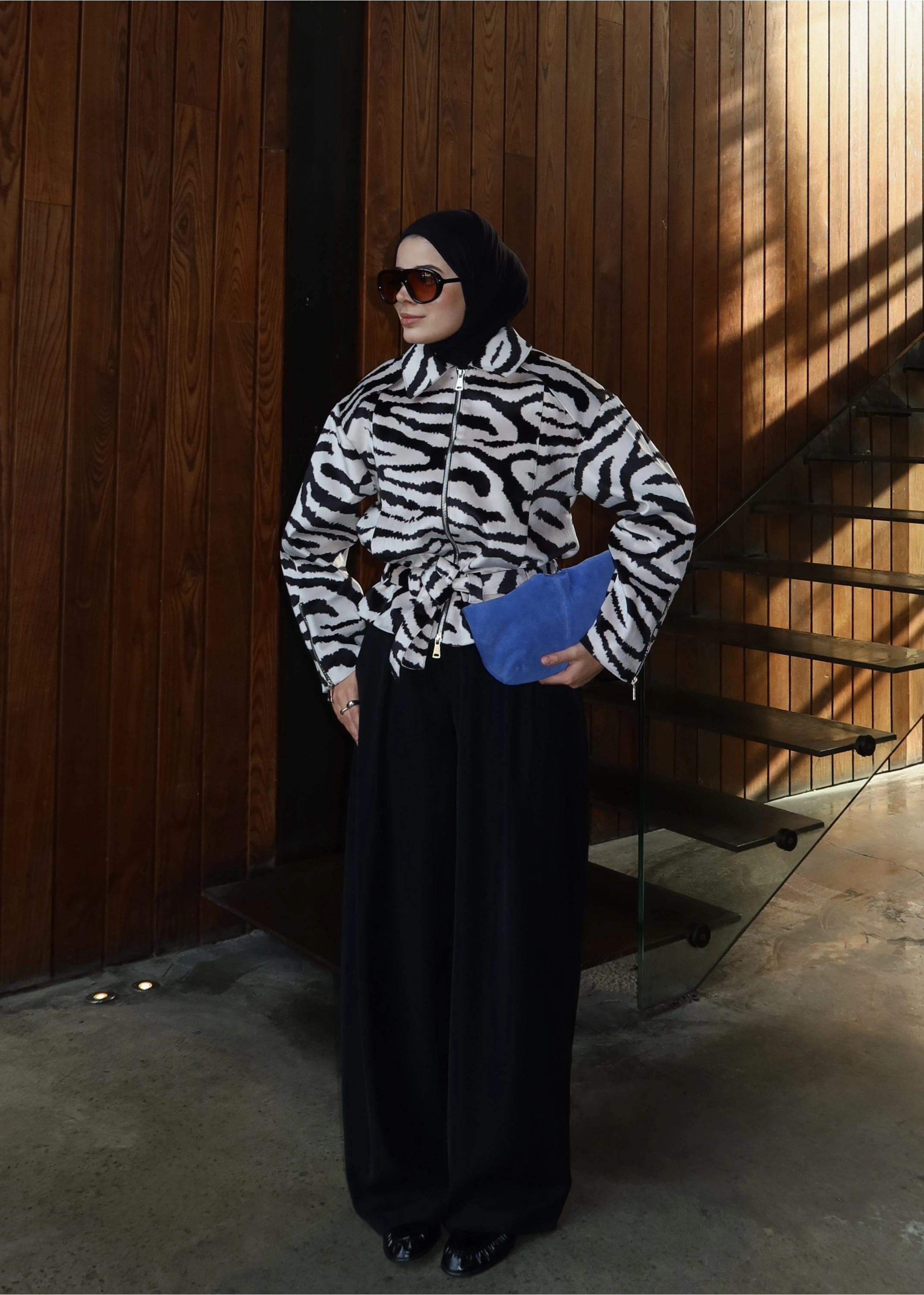 6386 ZEBRA DESEN SÜET CEKET