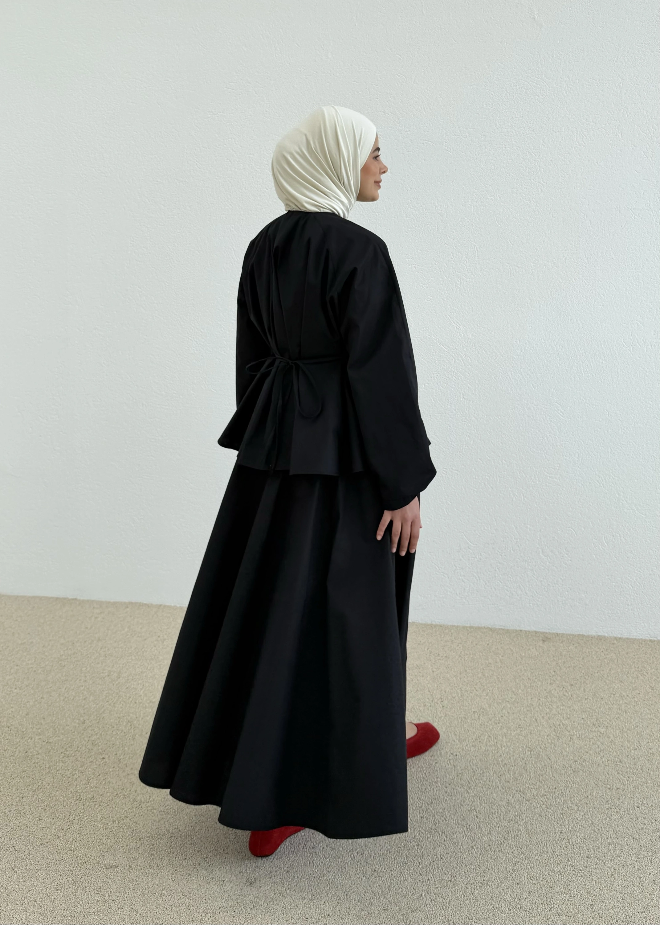 6704 POPLİN DÜĞMELİ TAKIM SİYAH