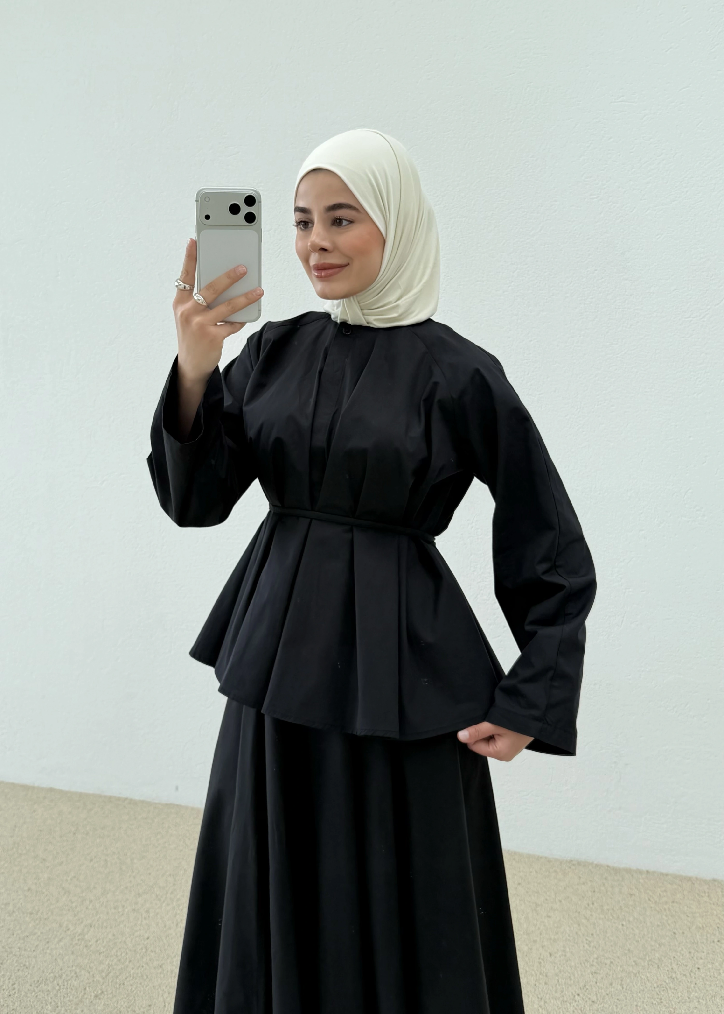 6704 POPLİN DÜĞMELİ TAKIM SİYAH