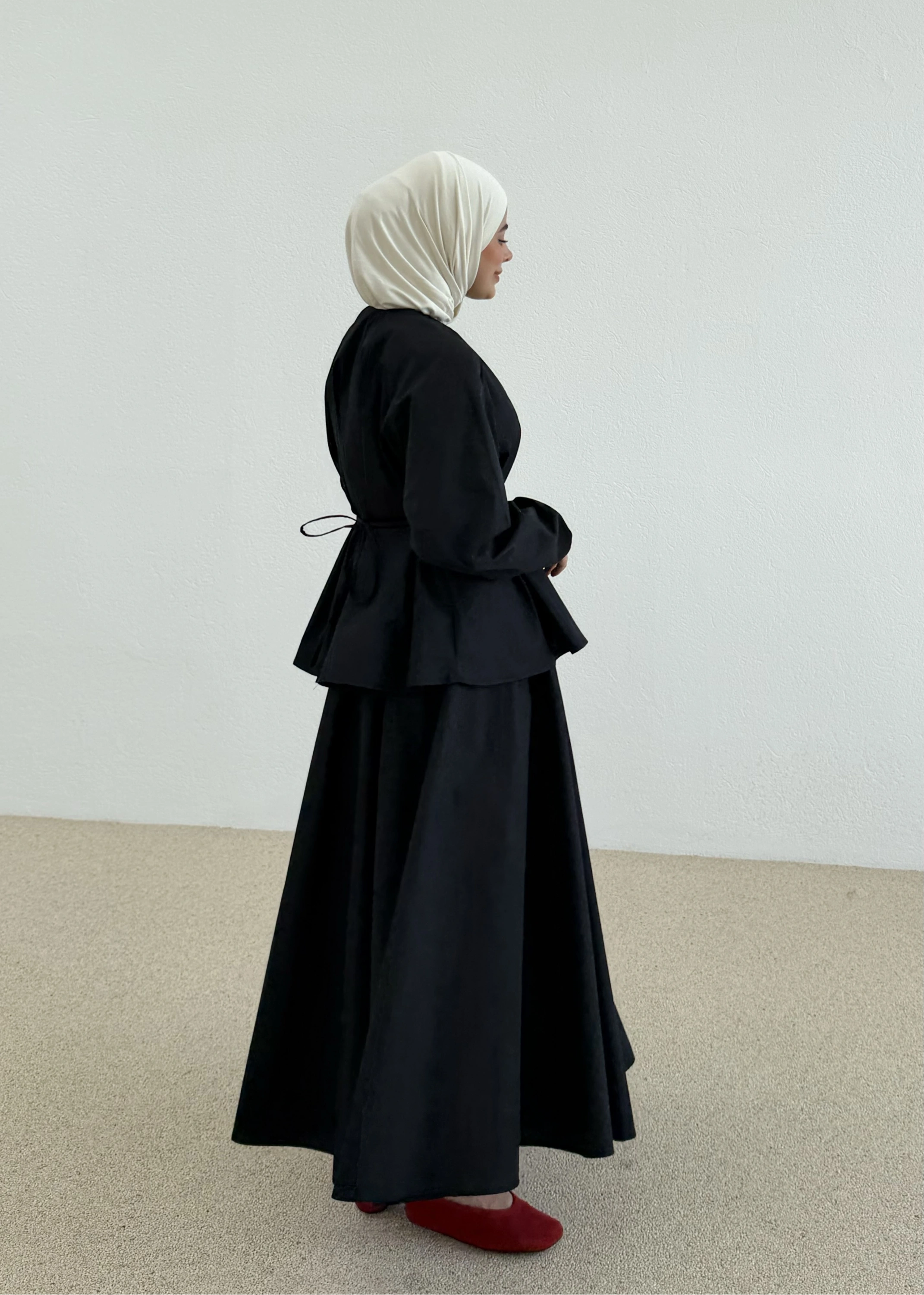 6704 POPLİN DÜĞMELİ TAKIM SİYAH