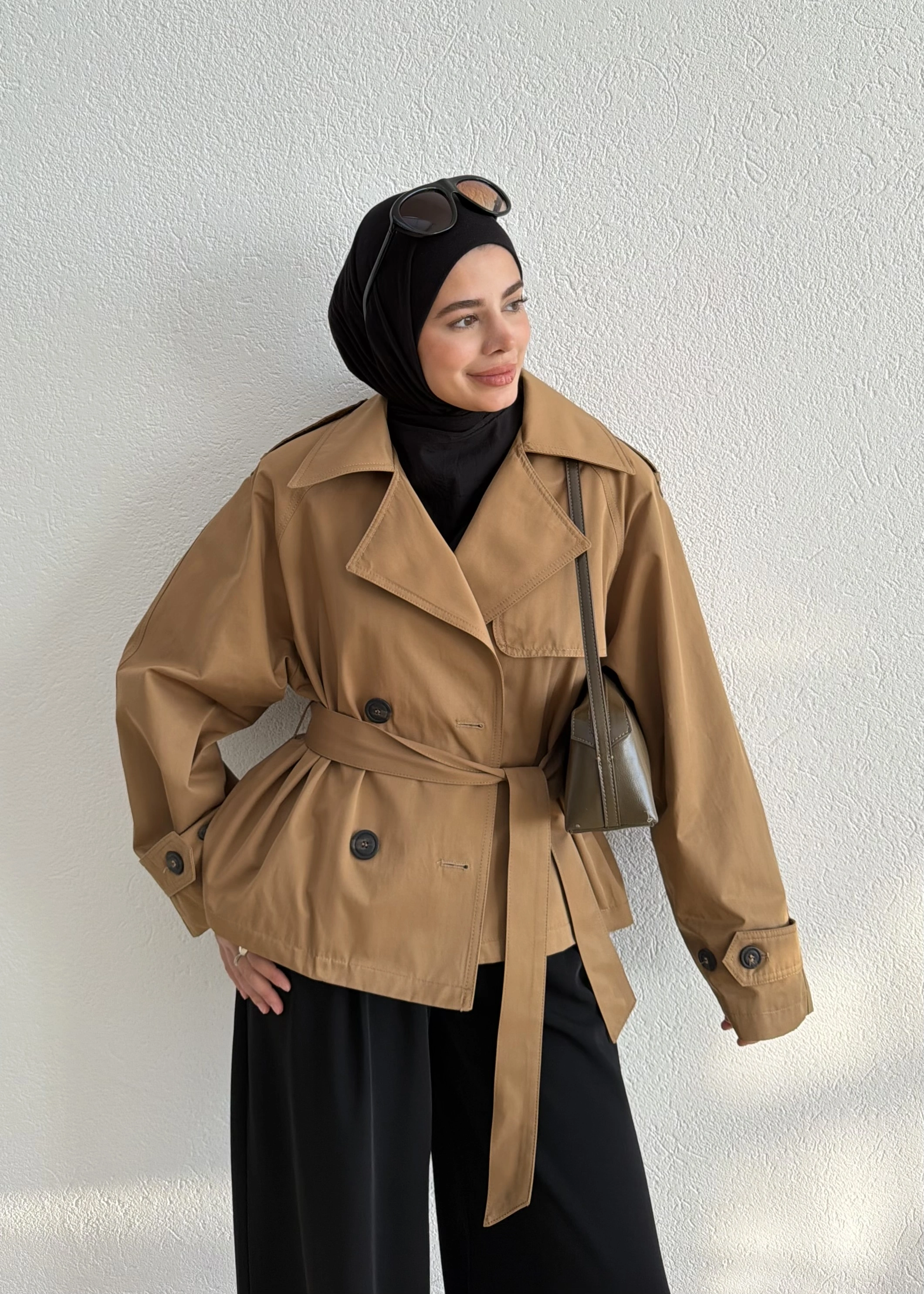 6768 MNG KISA TRENÇ YAĞ YEŞİLİ