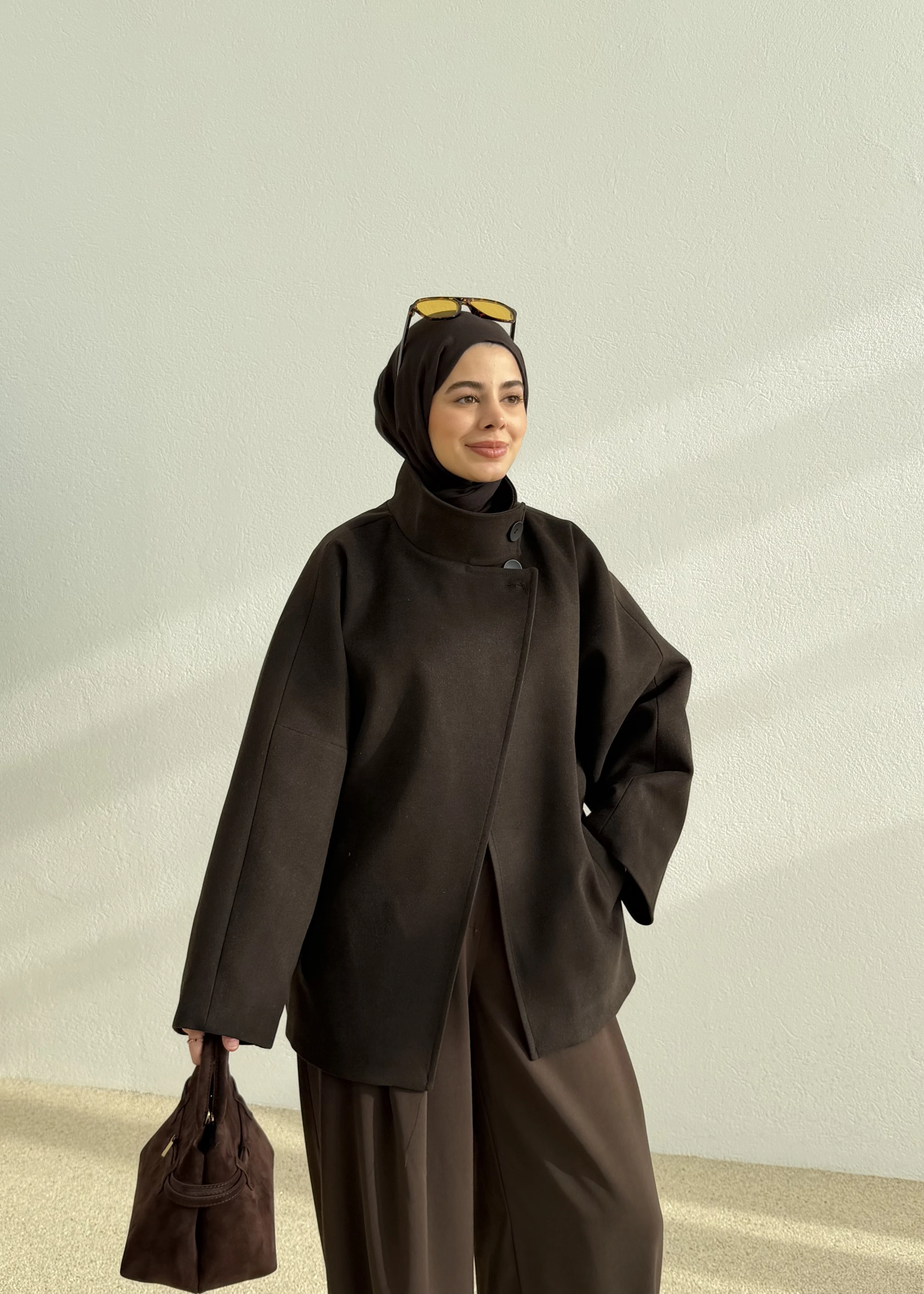 ..DİK YAKA ZR KABAN KOYUKAHVE