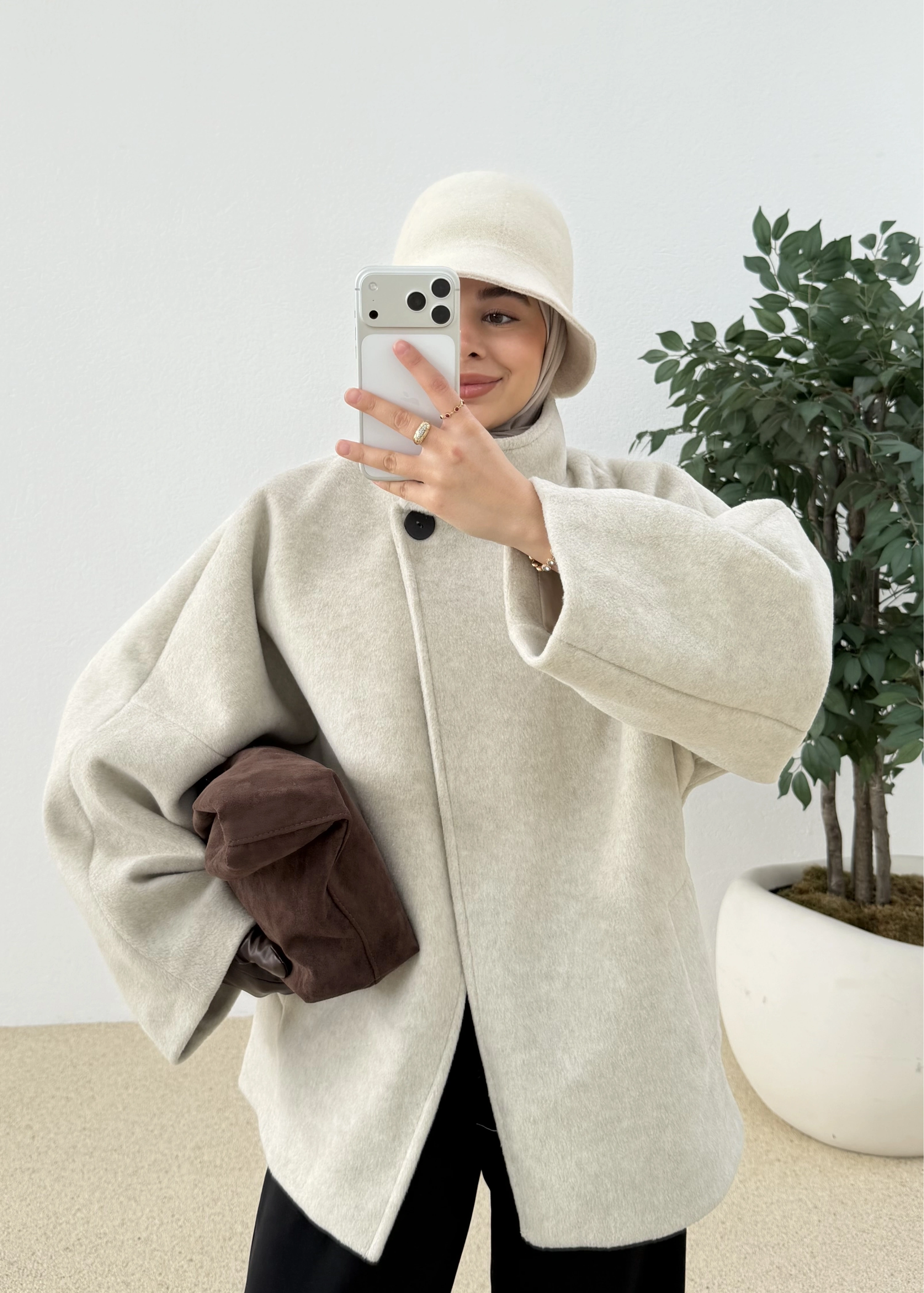 ..DİK YAKA ZR KABAN BEJ