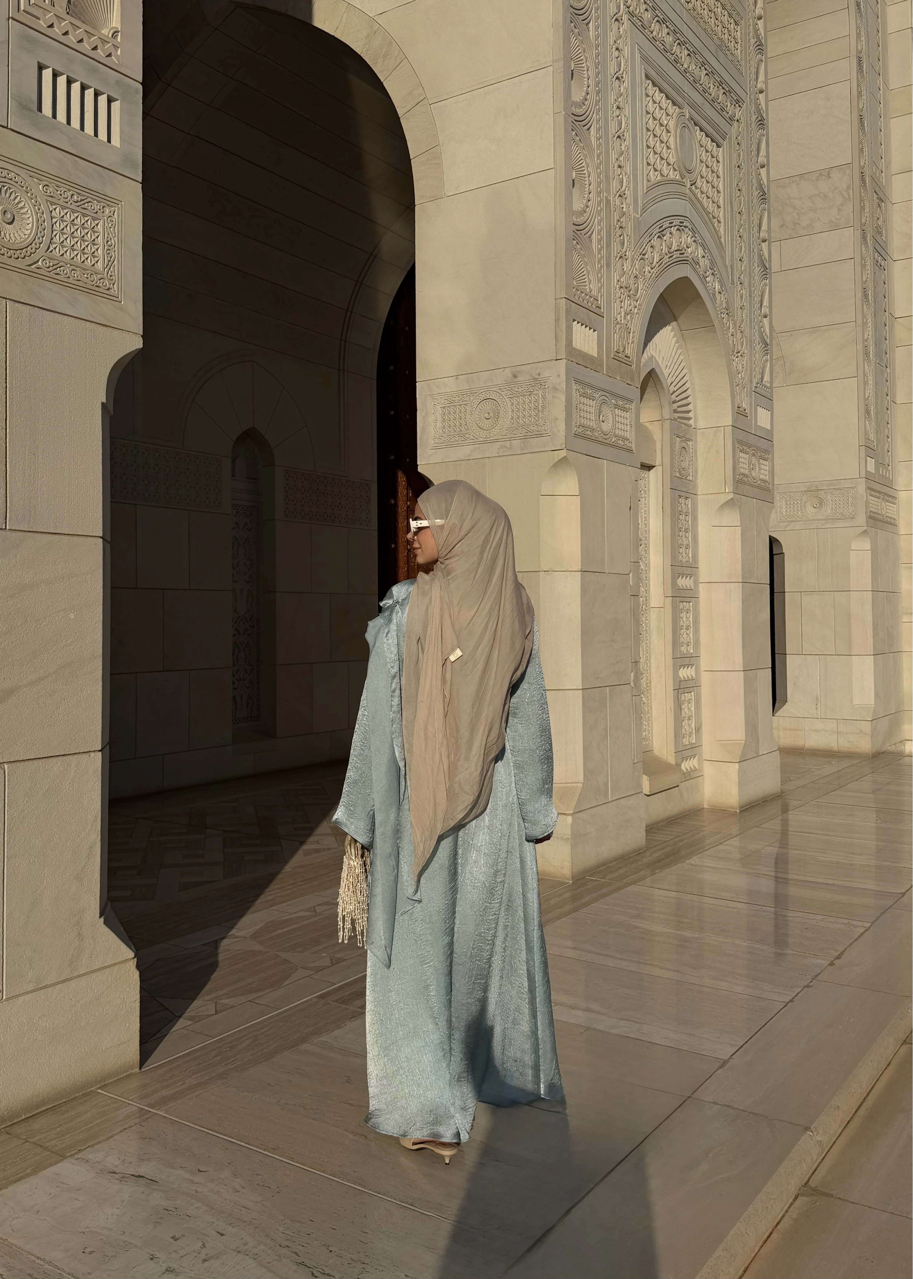 QABOOS ŞAL YAKA ELBİSE MİNT