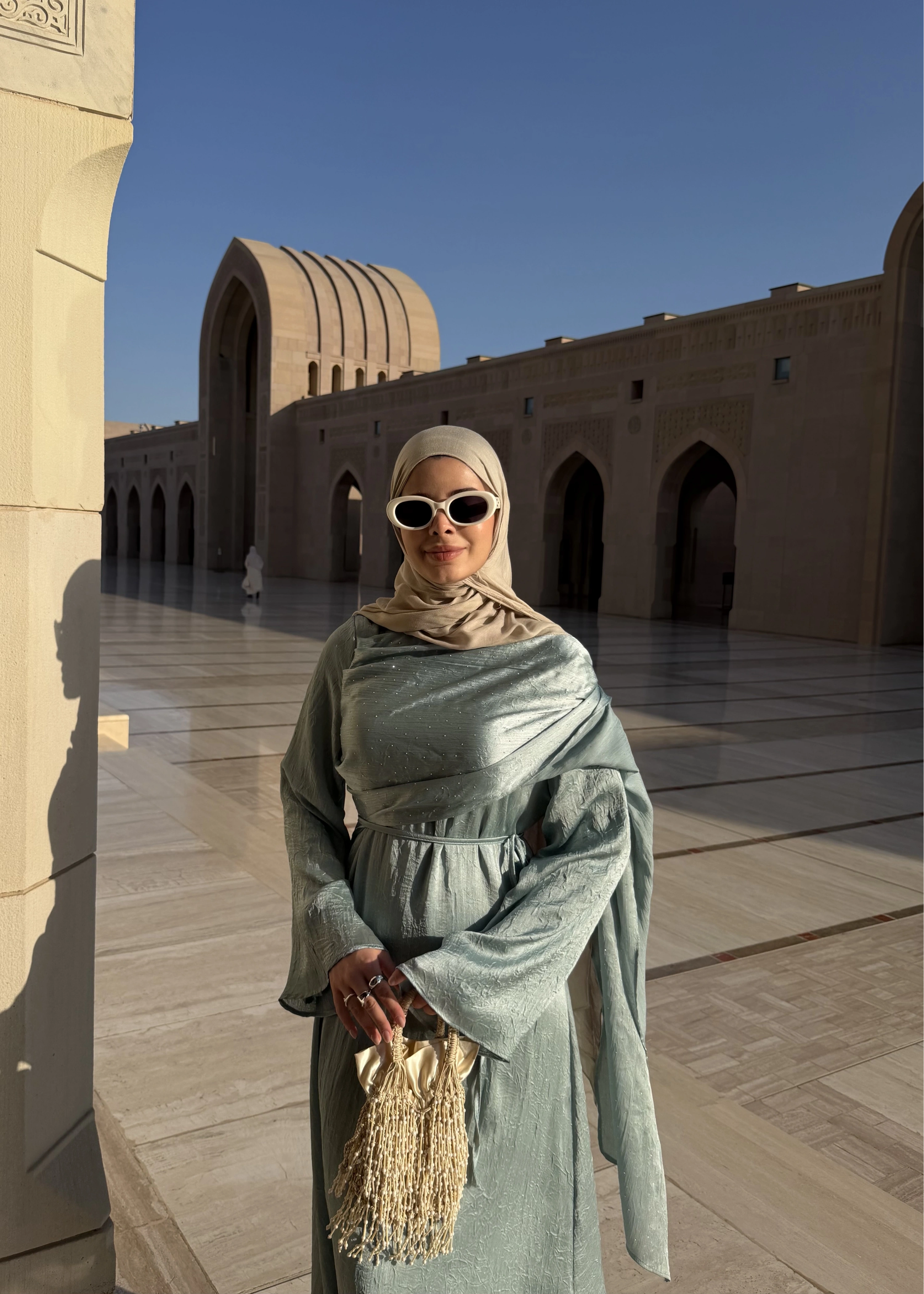 QABOOS ŞAL YAKA ELBİSE MİNT