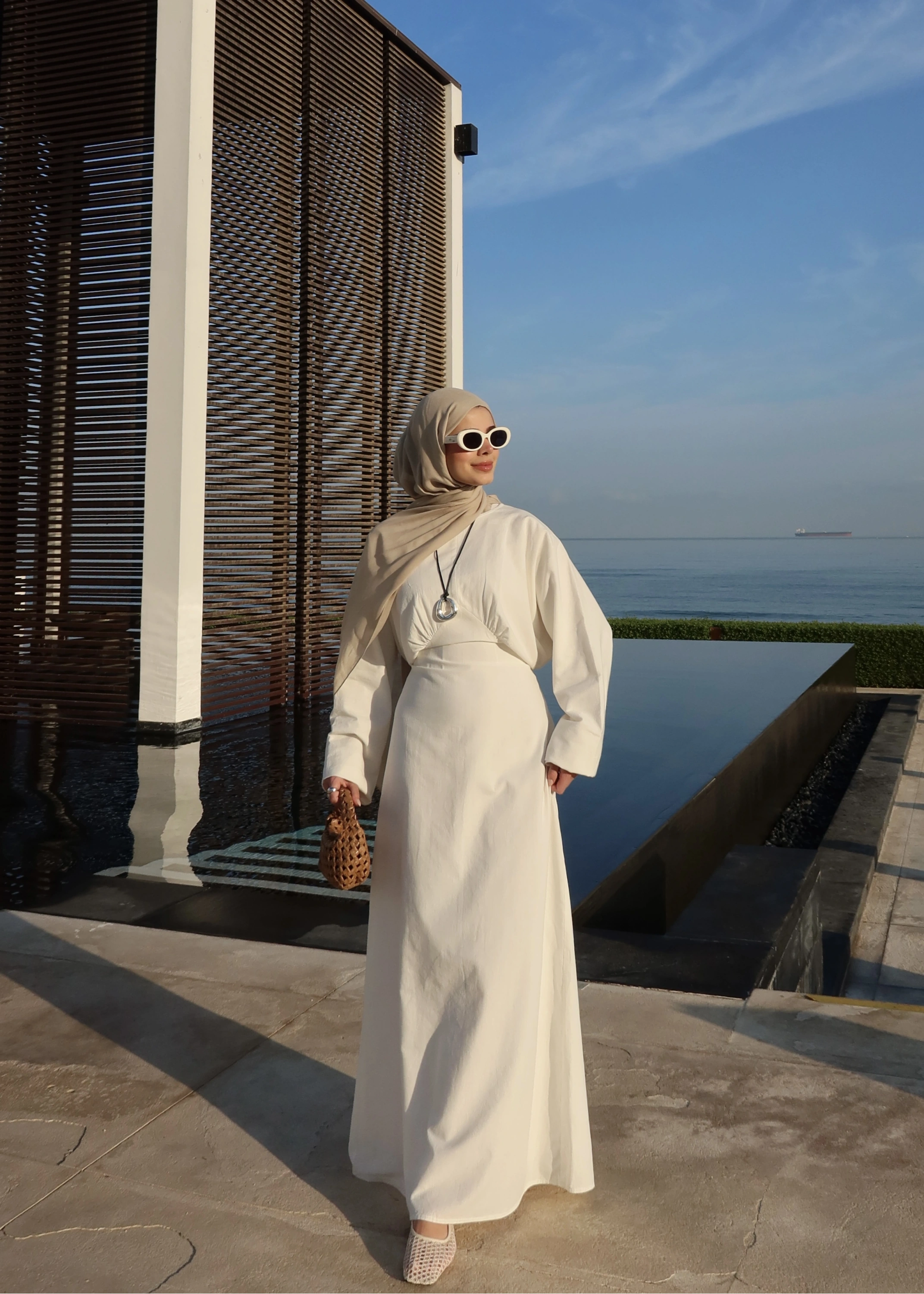 2363 BEL DTY BEYAZ ELBİSE