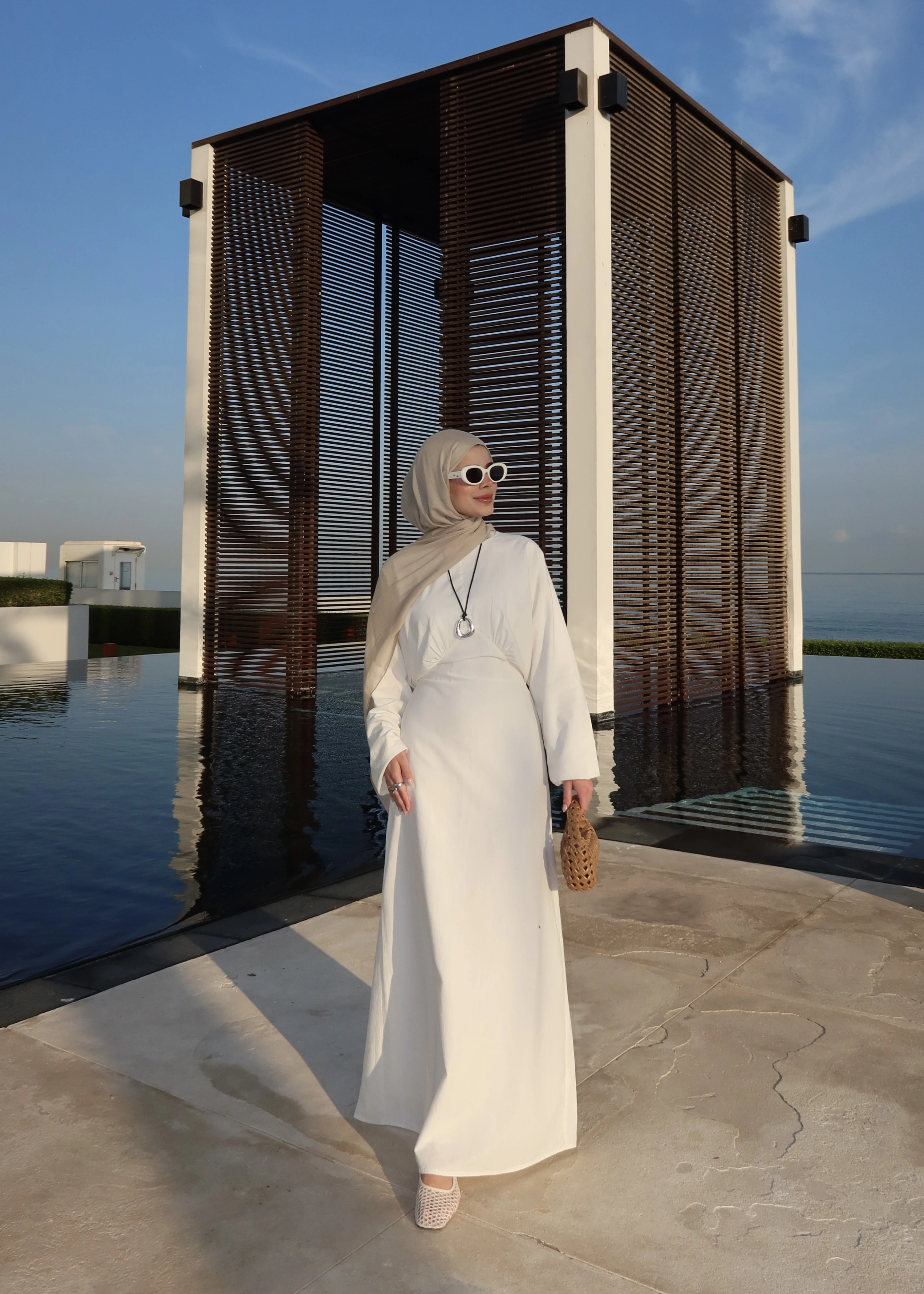 2363 BEL DTY BEYAZ ELBİSE