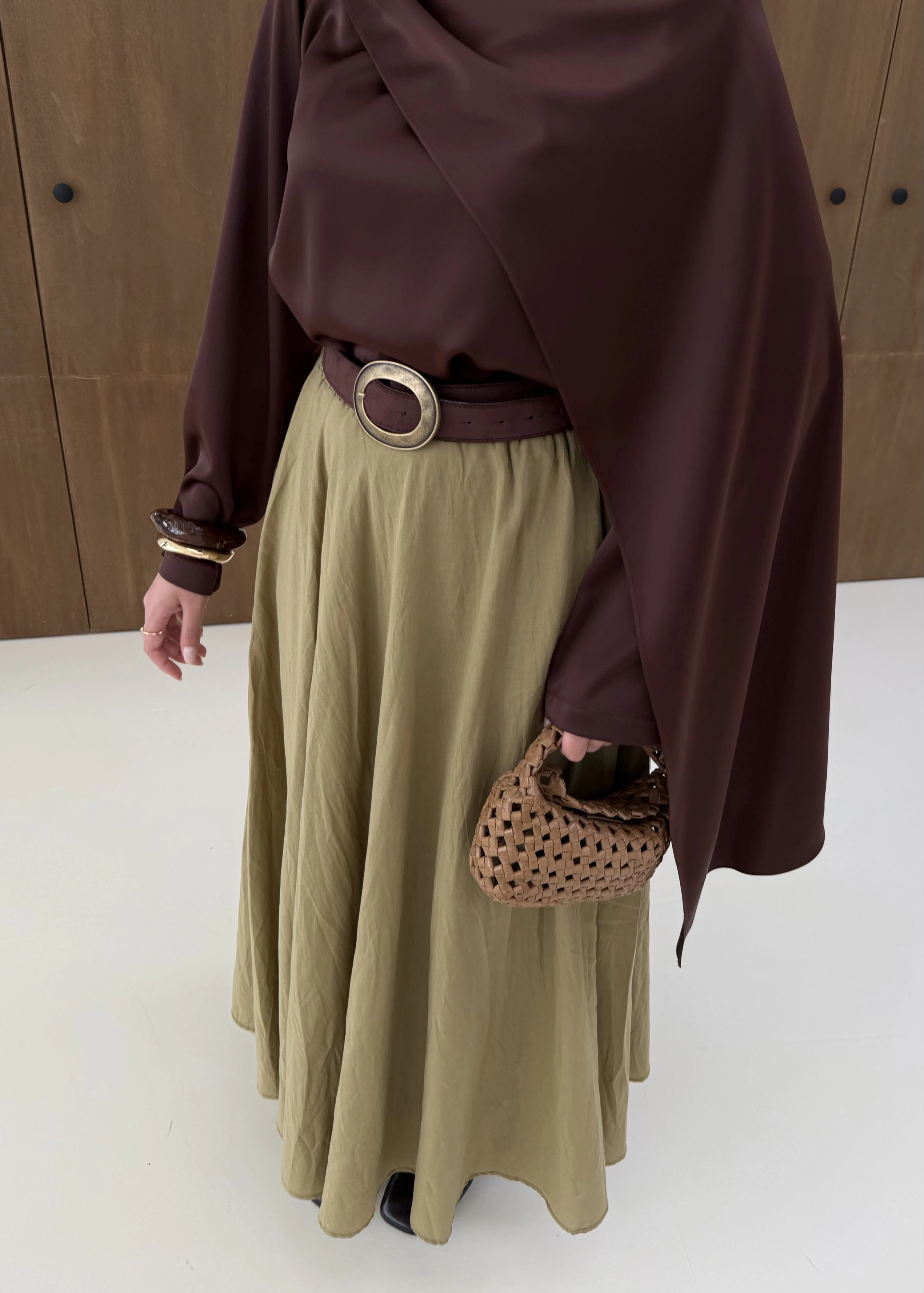 3002 SIK PİLE ASTARLI PAMUK VUAL ETEK/////YEŞİL