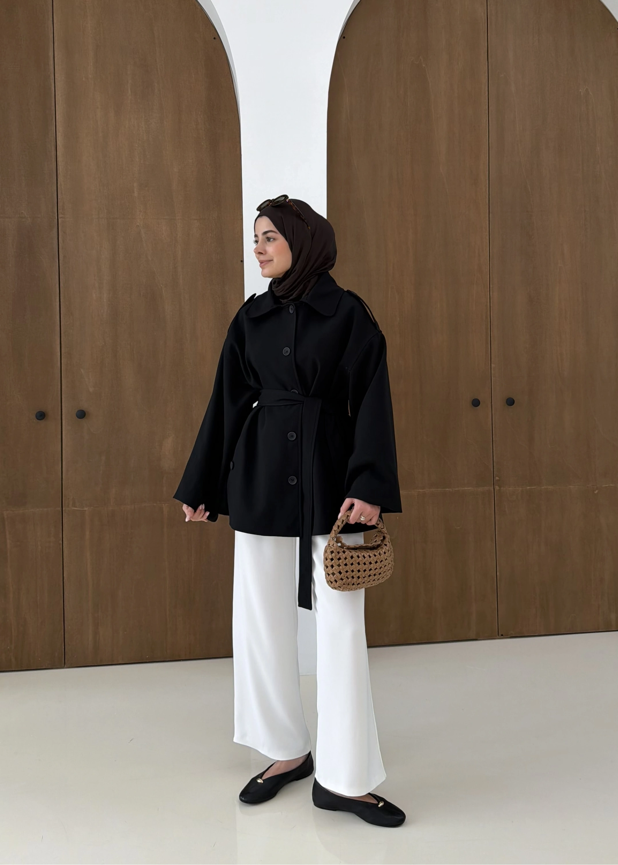 7651 MERİ TRENÇ SİYAH