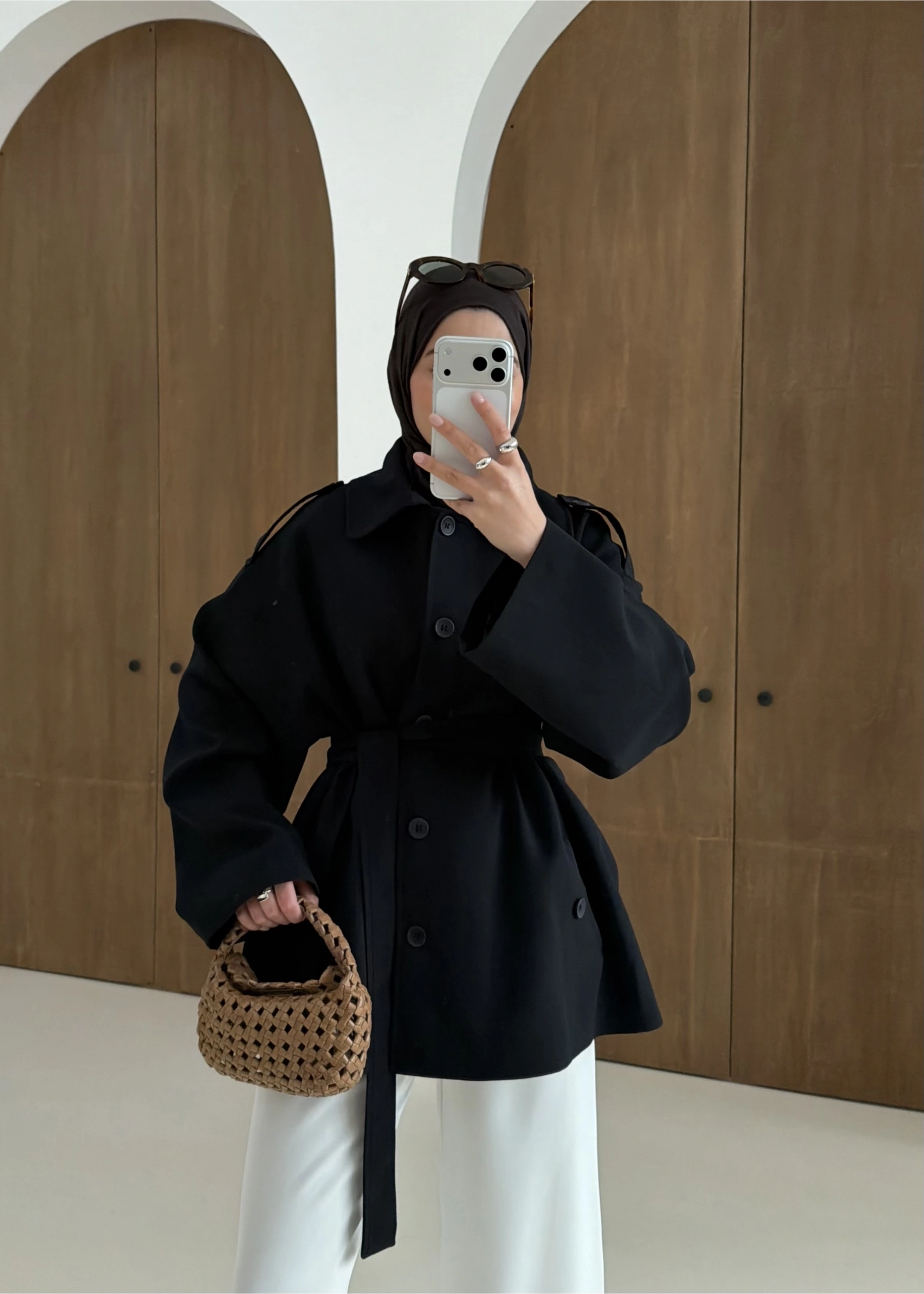 7651 MERİ TRENÇ SİYAH