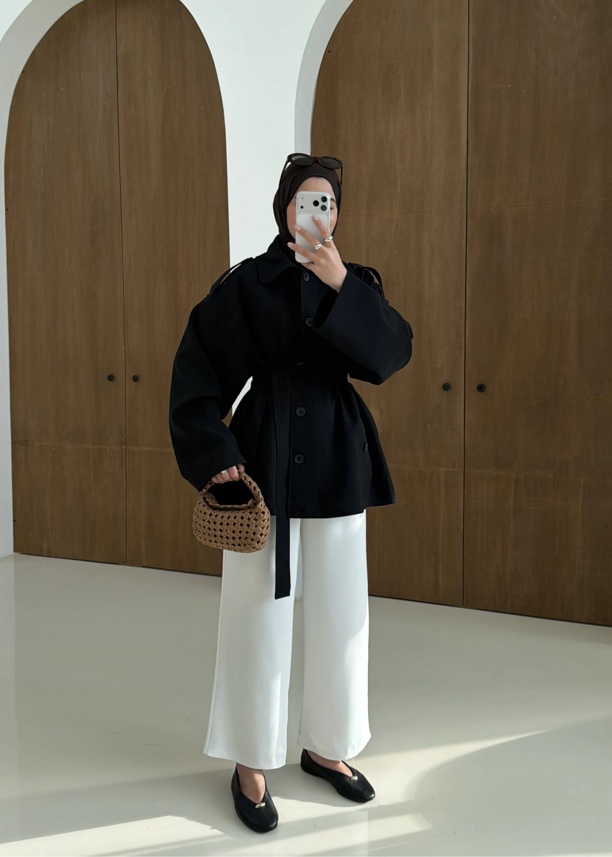 7651 MERİ TRENÇ SİYAH