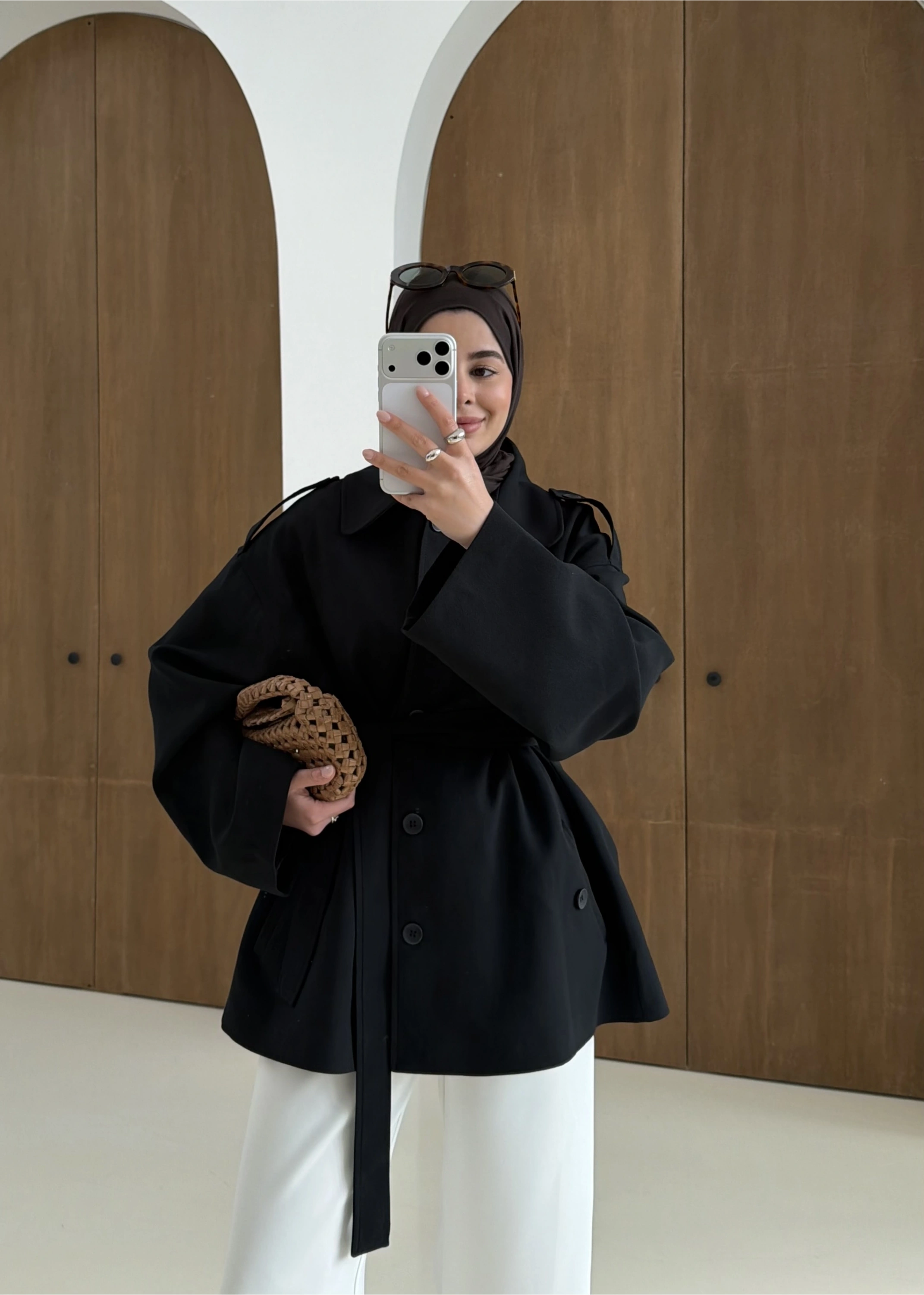 7651 MERİ TRENÇ SİYAH