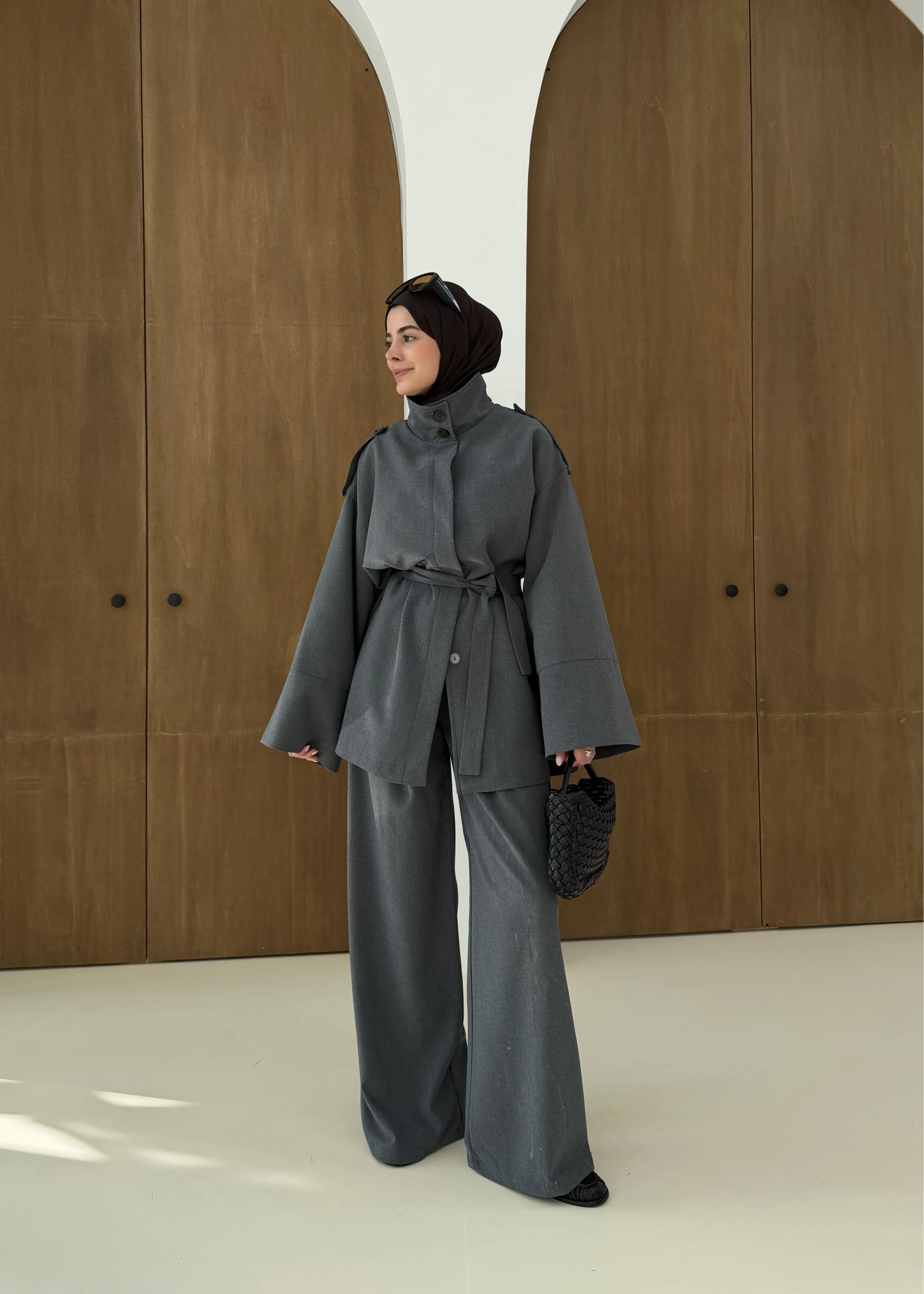 6006 DİK YAKA POLİVİSKON TAKIM ANTRASİT