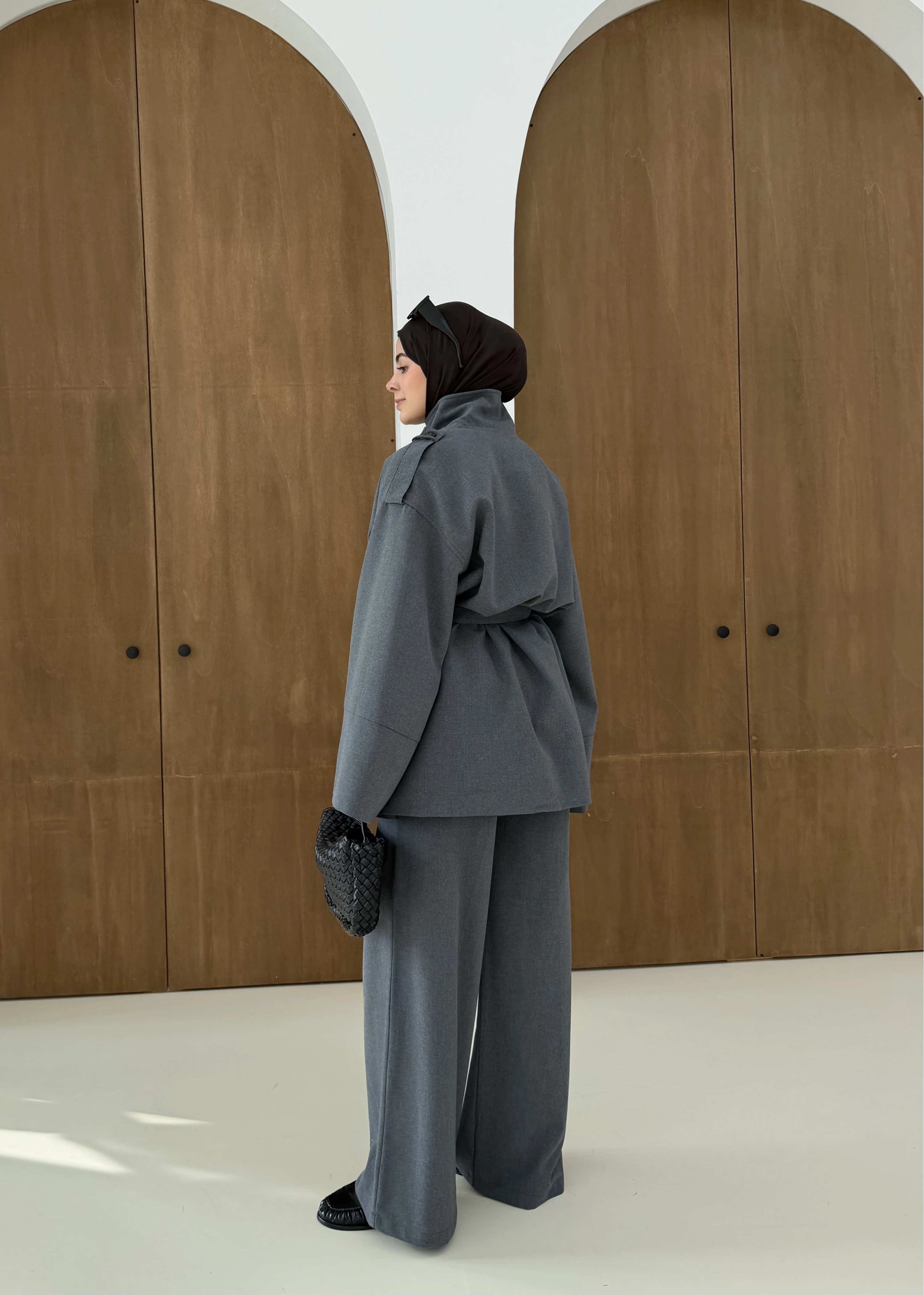 6006 DİK YAKA POLİVİSKON TAKIM ANTRASİT