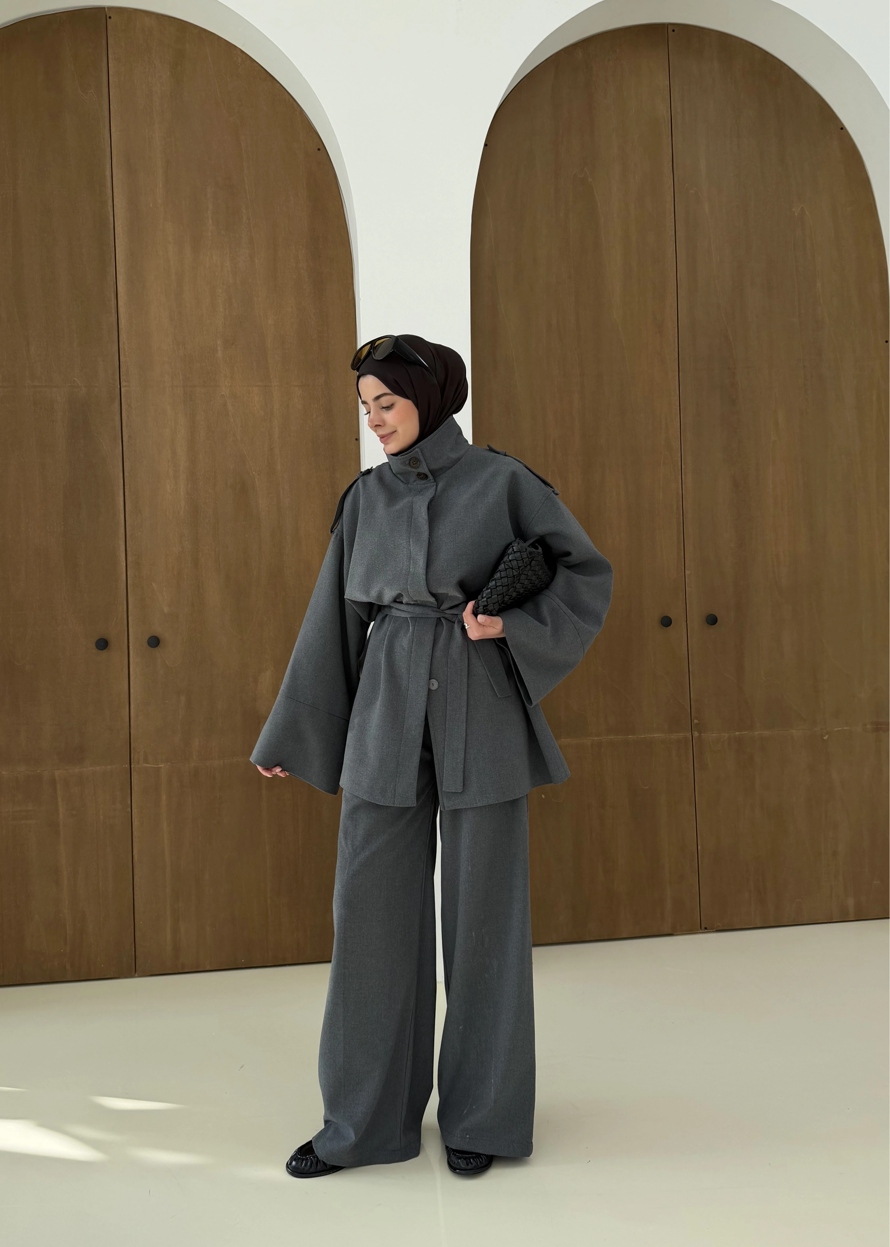 6006 DİK YAKA POLİVİSKON TAKIM ANTRASİT