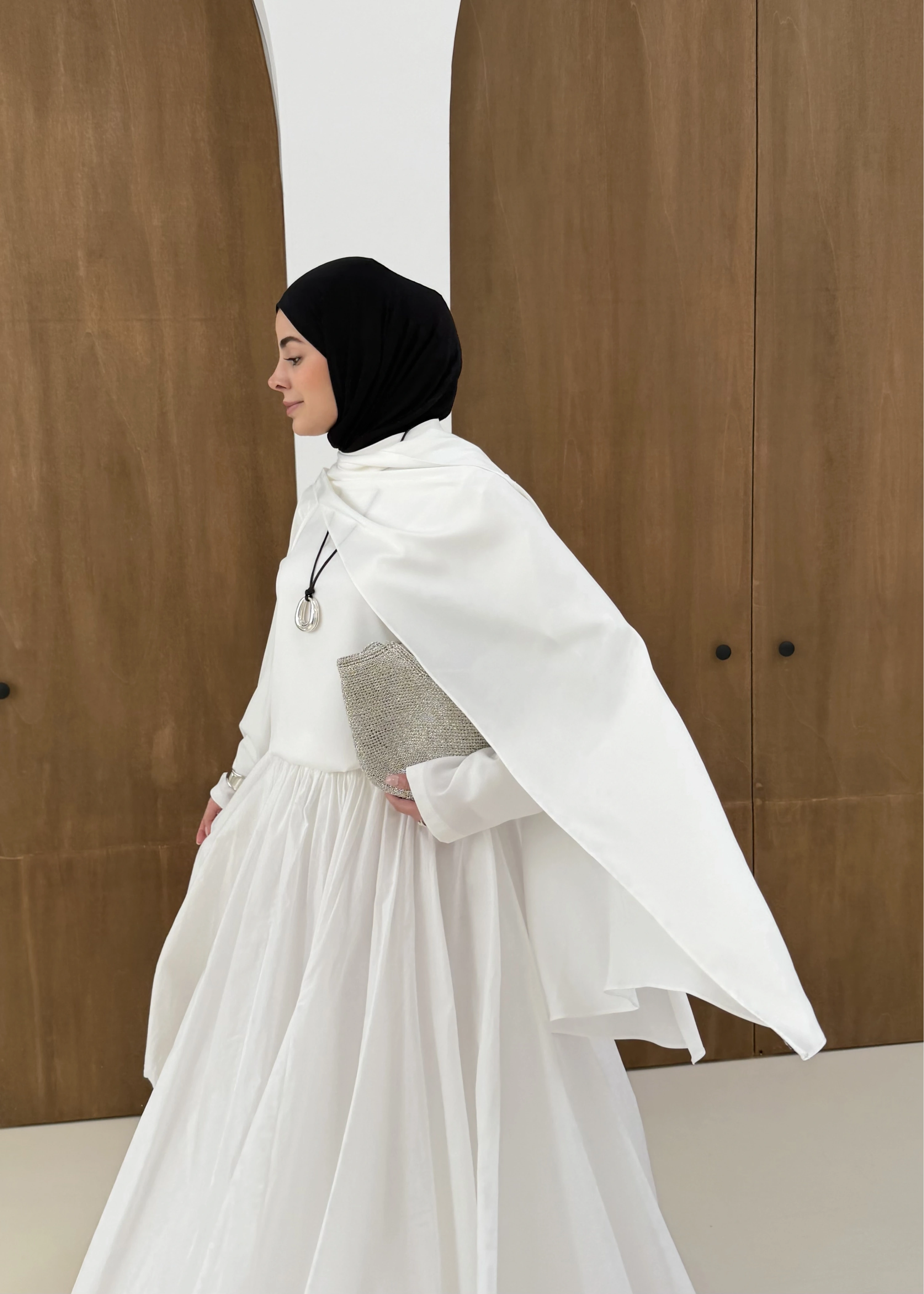 SATEN ARABİC BLUZ BEYAZ