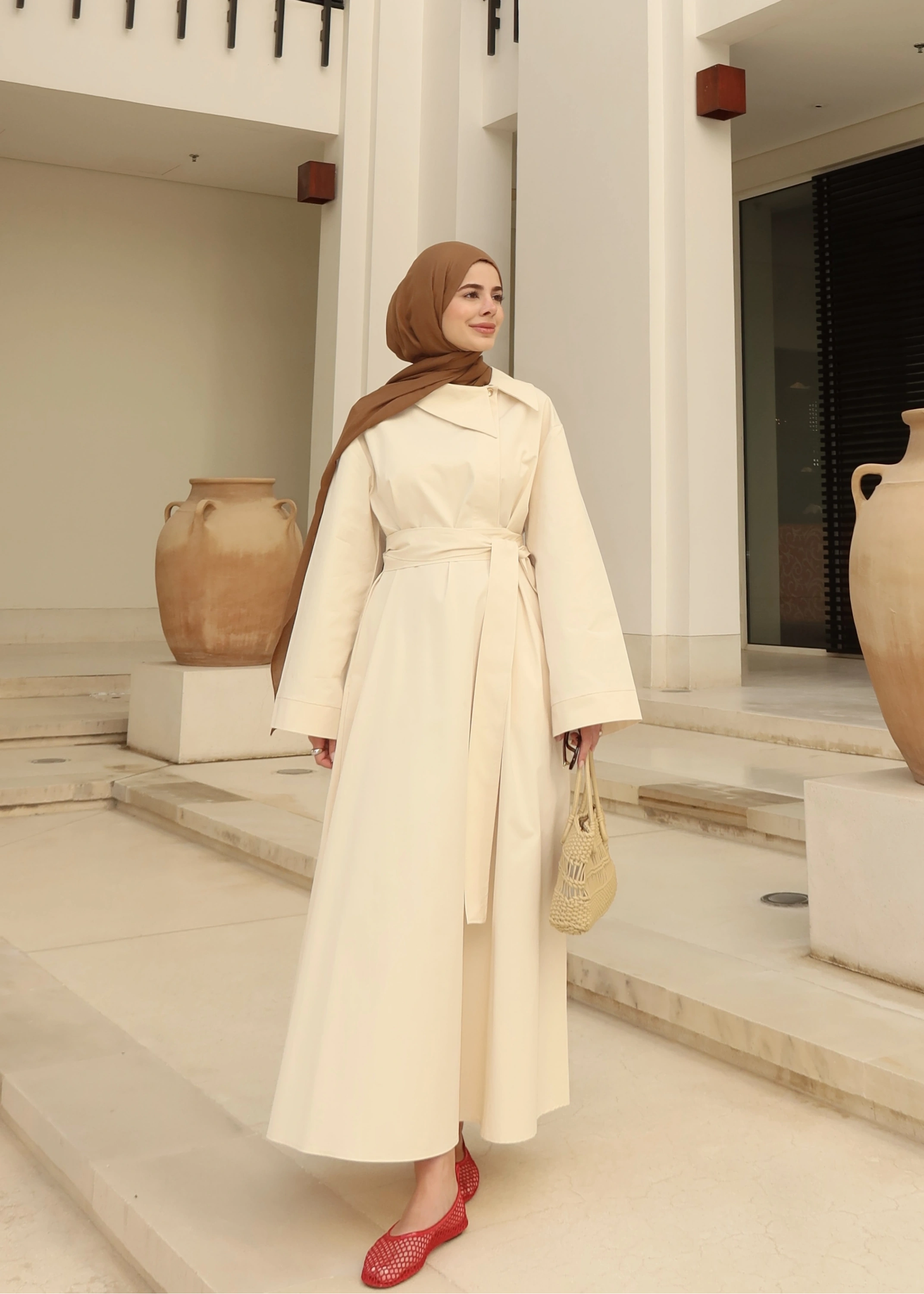 2355CHEDİ MODEL ELBİSE VANİLYA