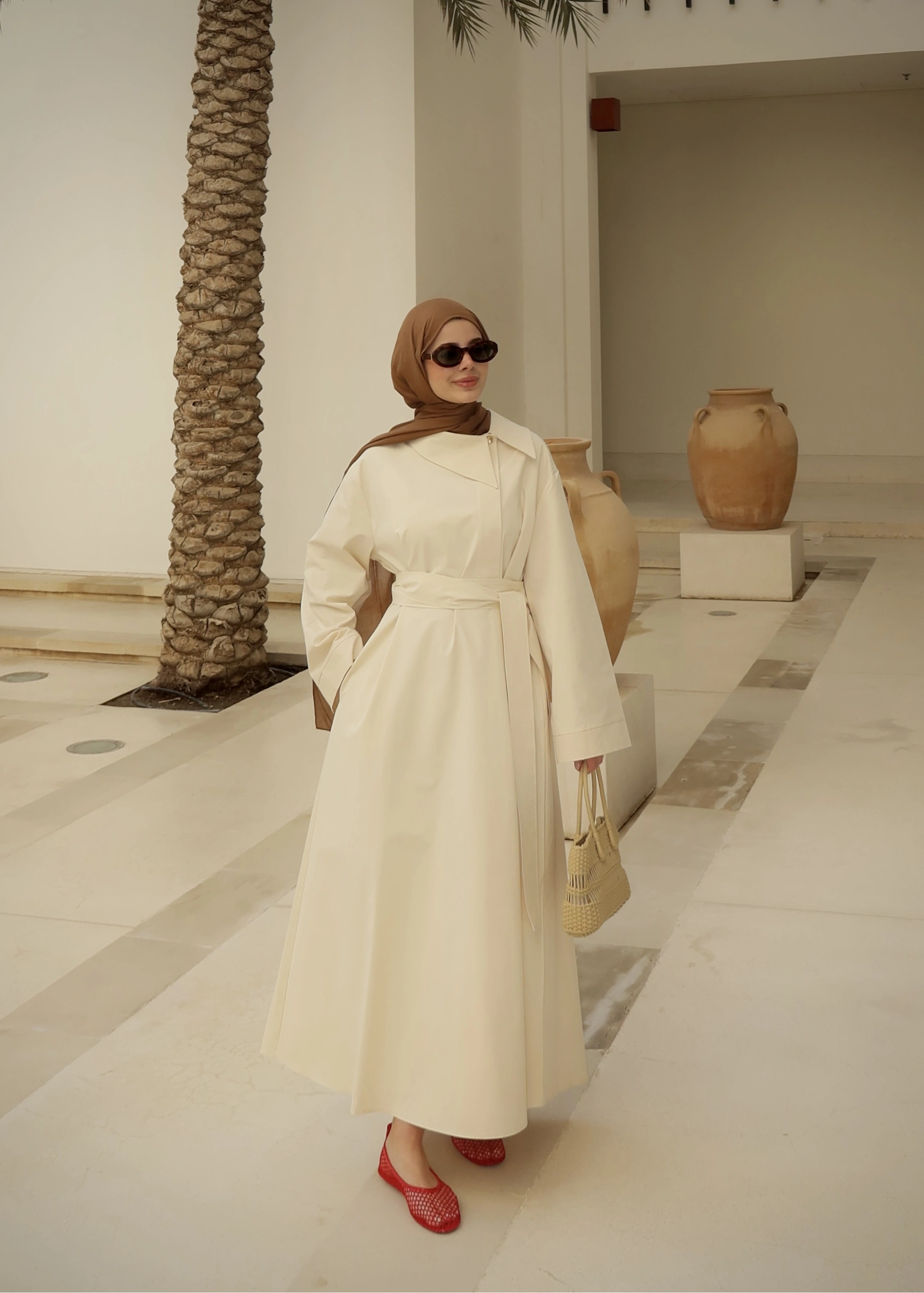 2355CHEDİ MODEL ELBİSE VANİLYA