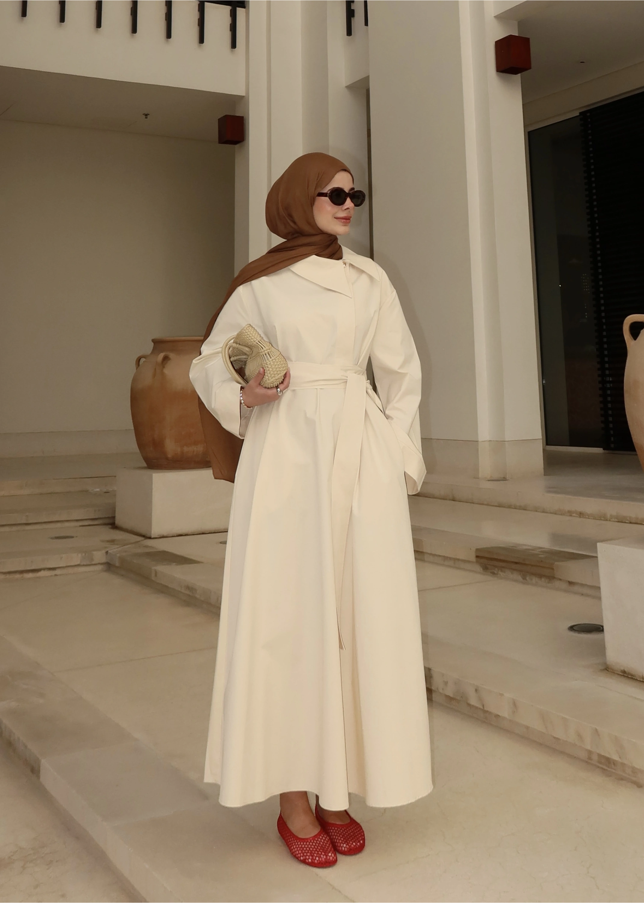 2355CHEDİ MODEL ELBİSE VANİLYA