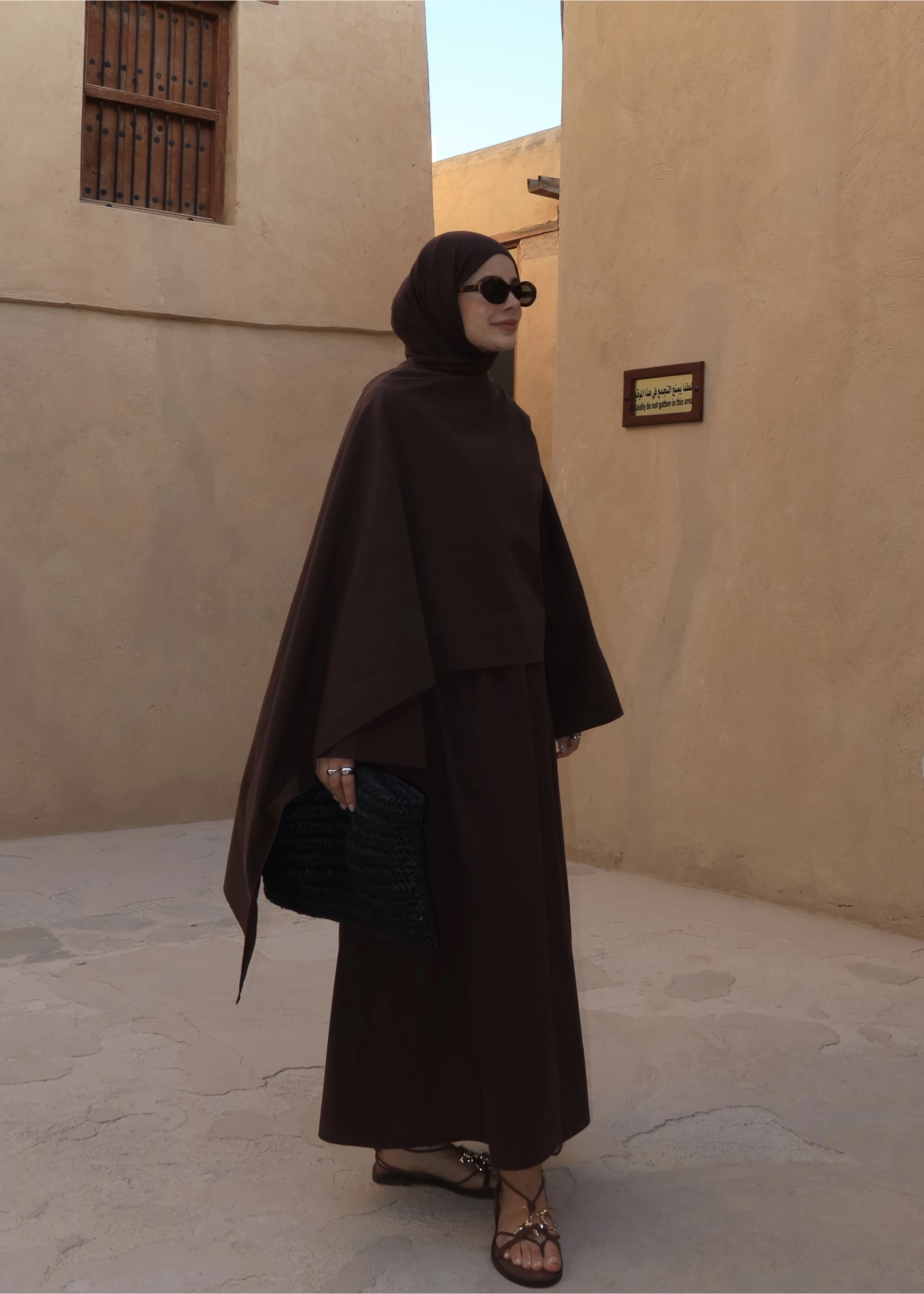 8999 ŞAL YAKA ETEKLİ KETEN TAKIM kahve