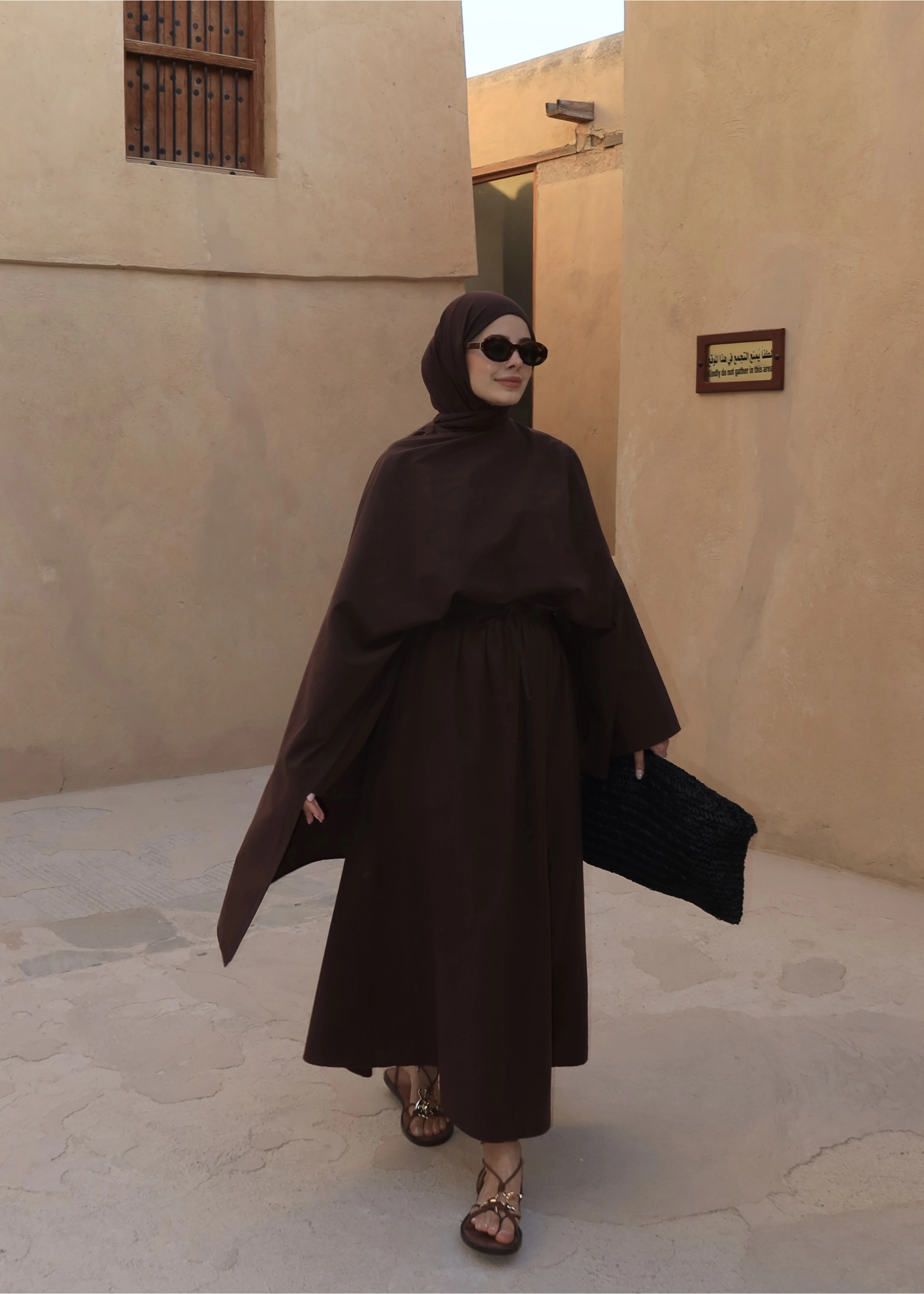 8999 ŞAL YAKA ETEKLİ KETEN TAKIM kahve