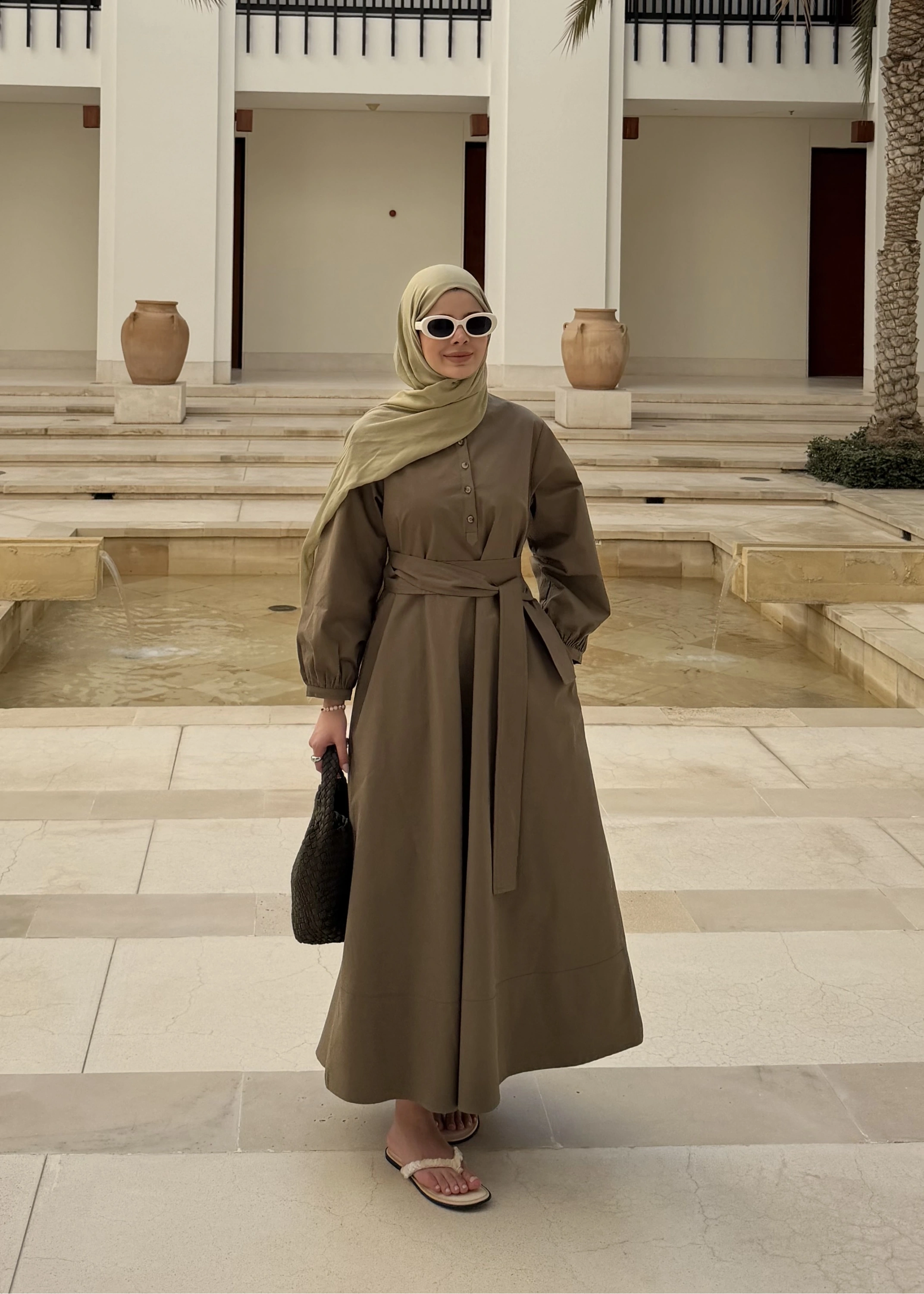 2349 MUSCAT DÜĞMELİ ELBİSE haki