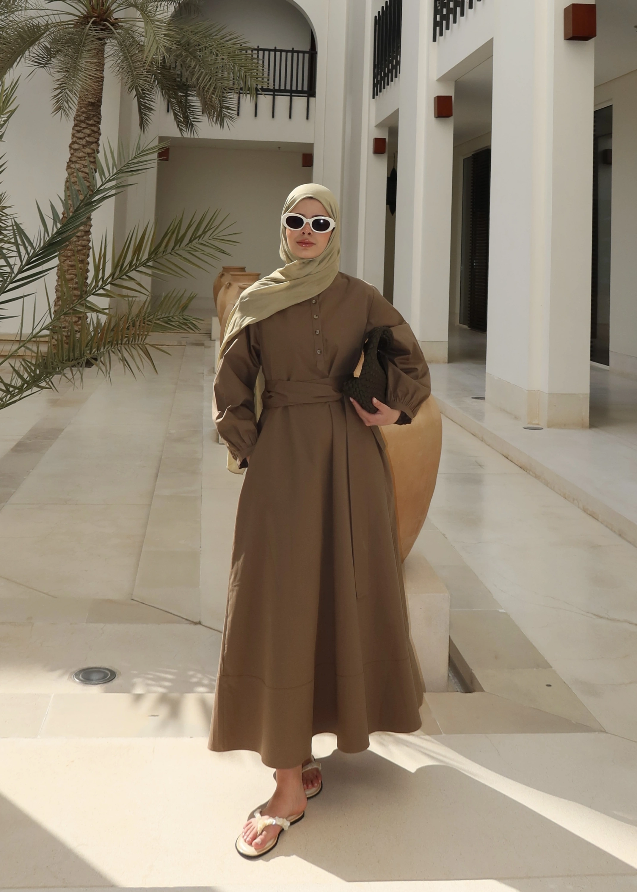 2349 MUSCAT DÜĞMELİ ELBİSE haki