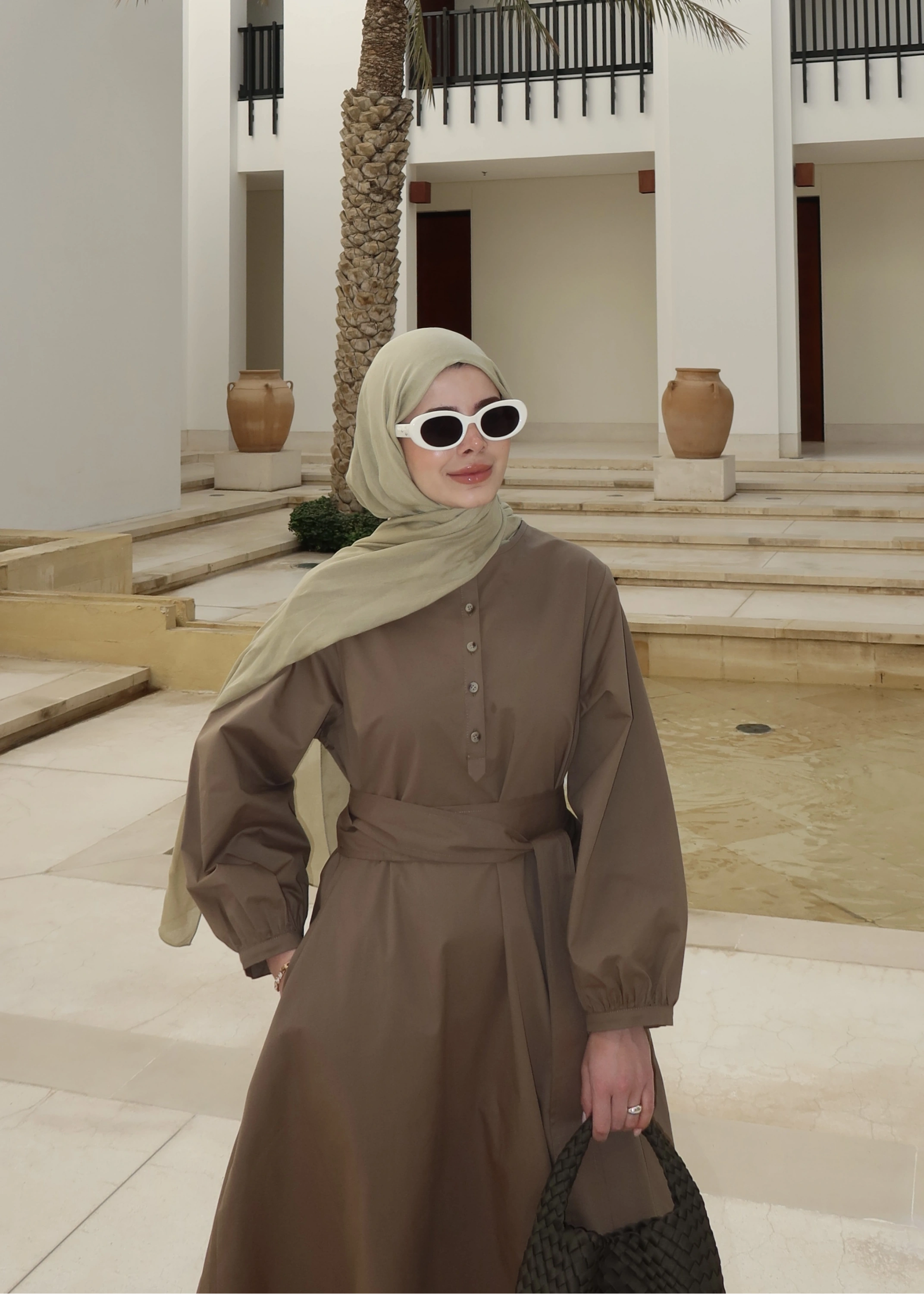 2349 MUSCAT DÜĞMELİ ELBİSE haki