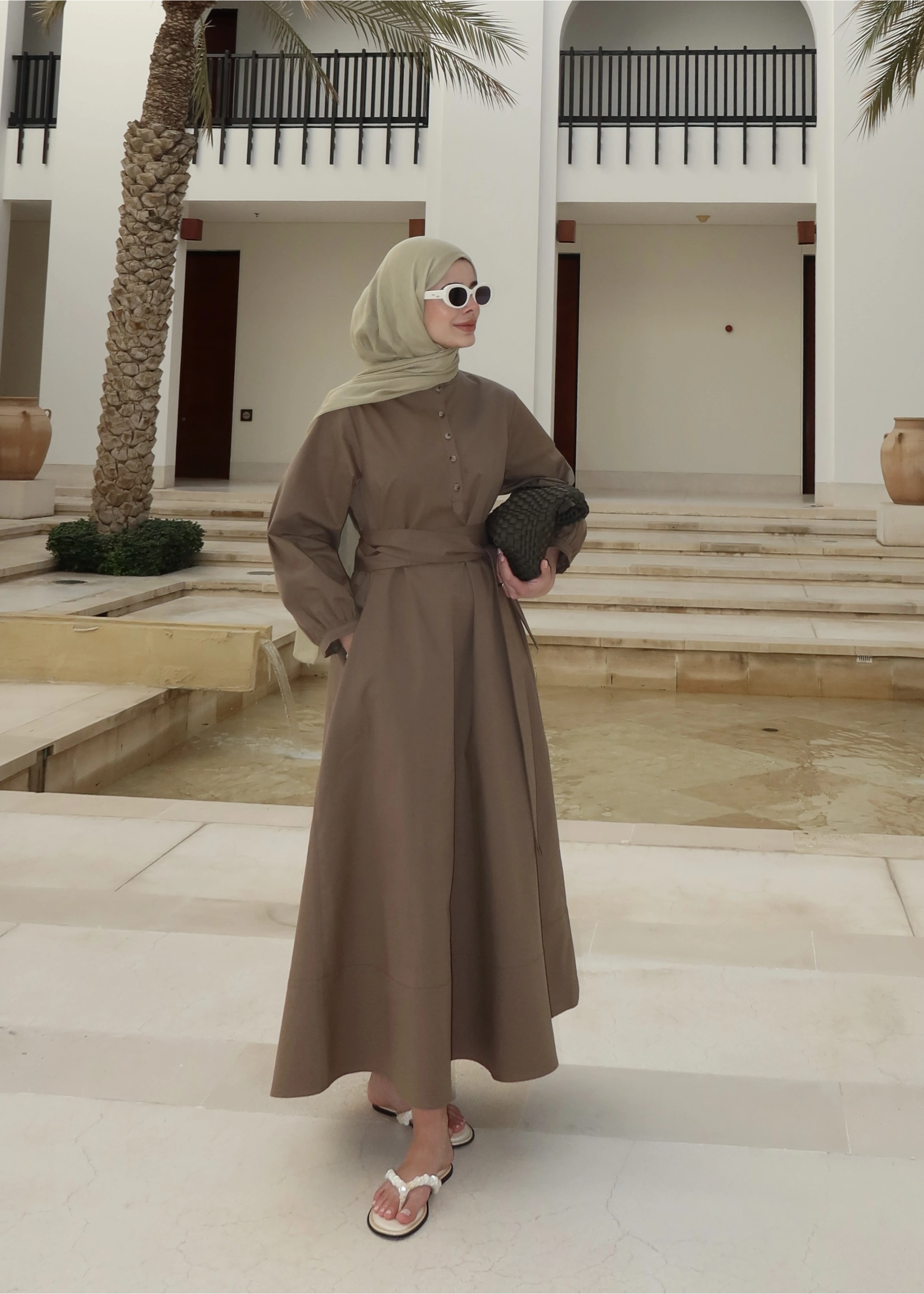 2349 MUSCAT DÜĞMELİ ELBİSE haki