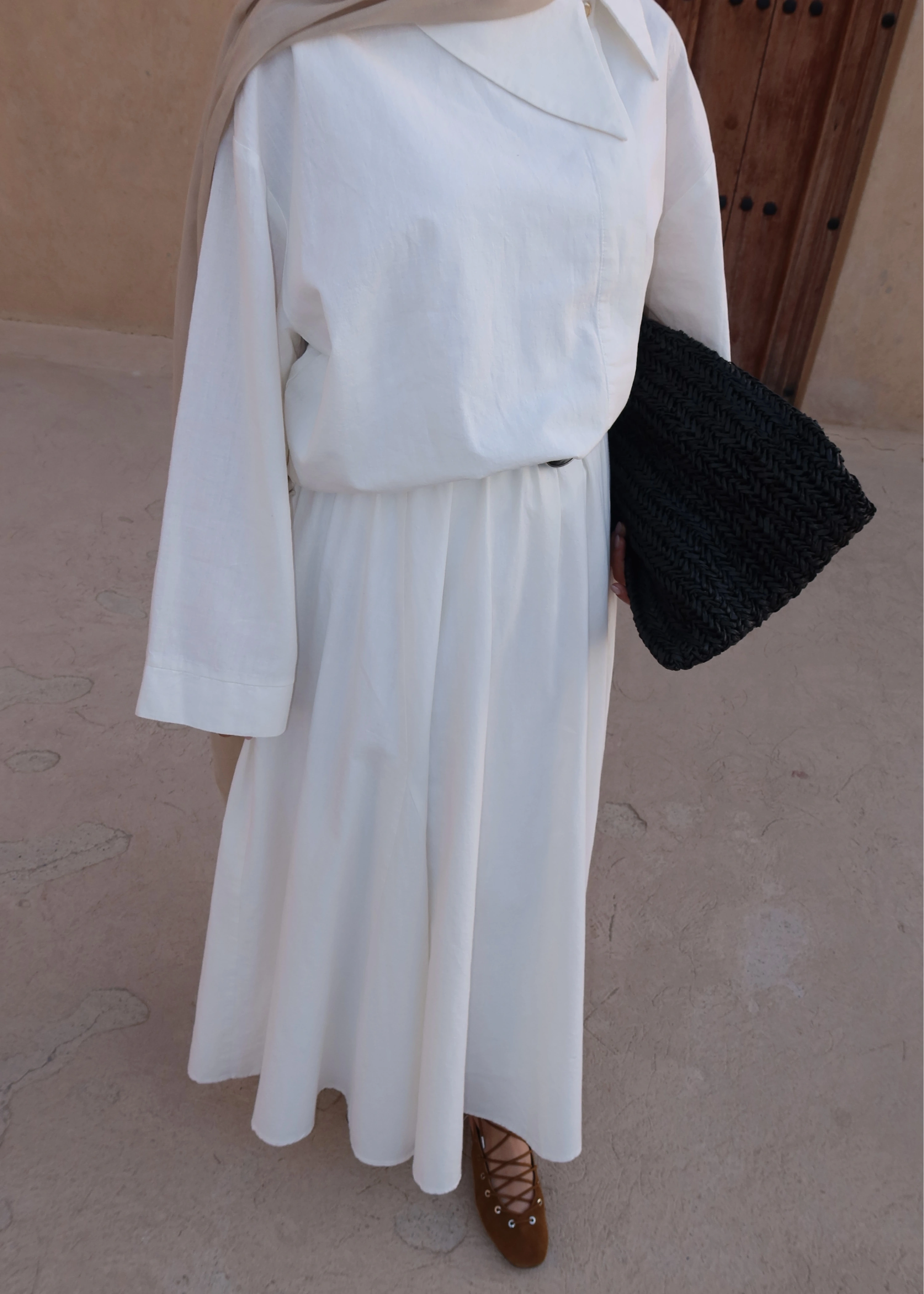 9001TEK DÜĞME KETEN TAKIM beyaz