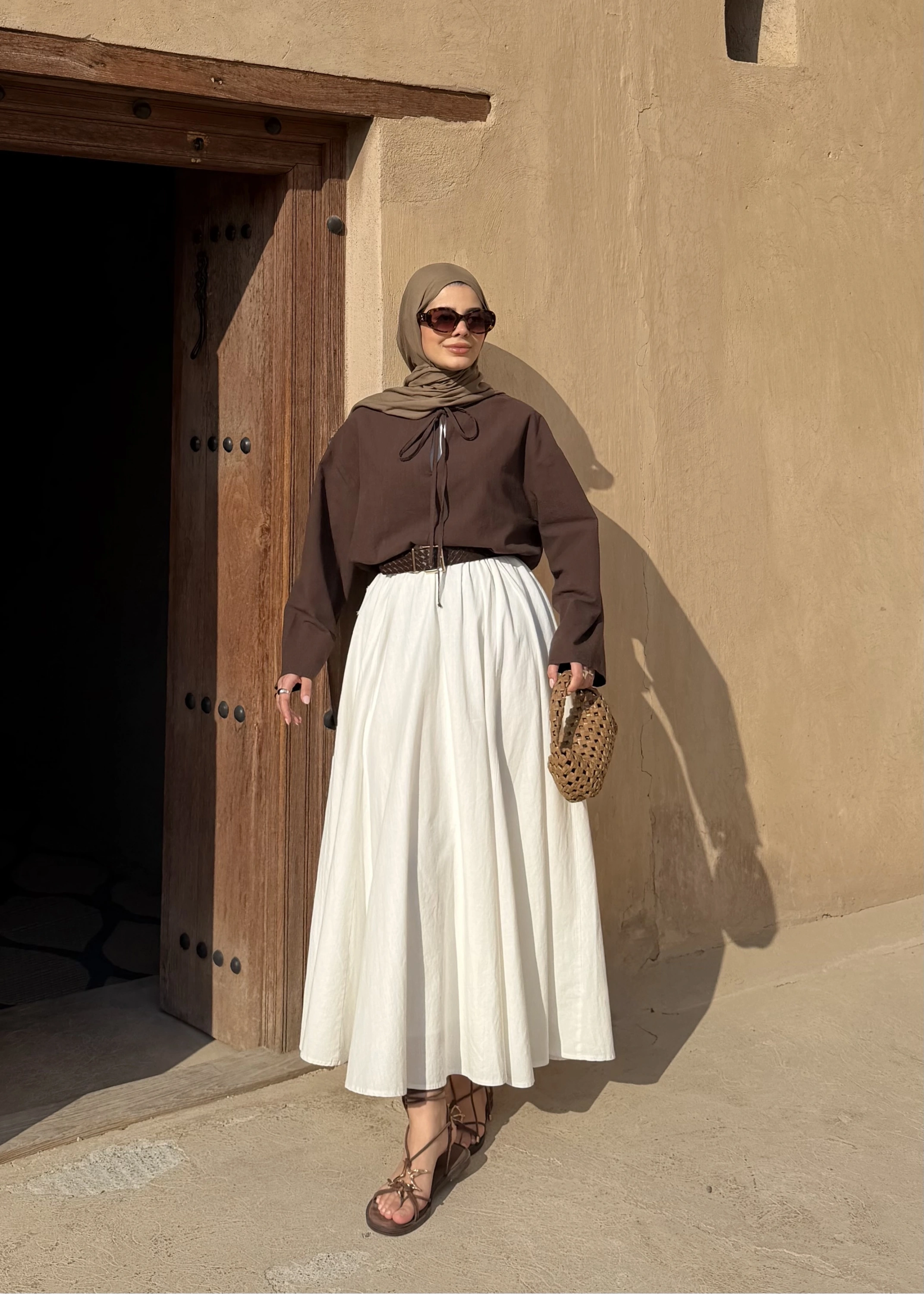 5480 KETEN BĞLM BLUZ kahve