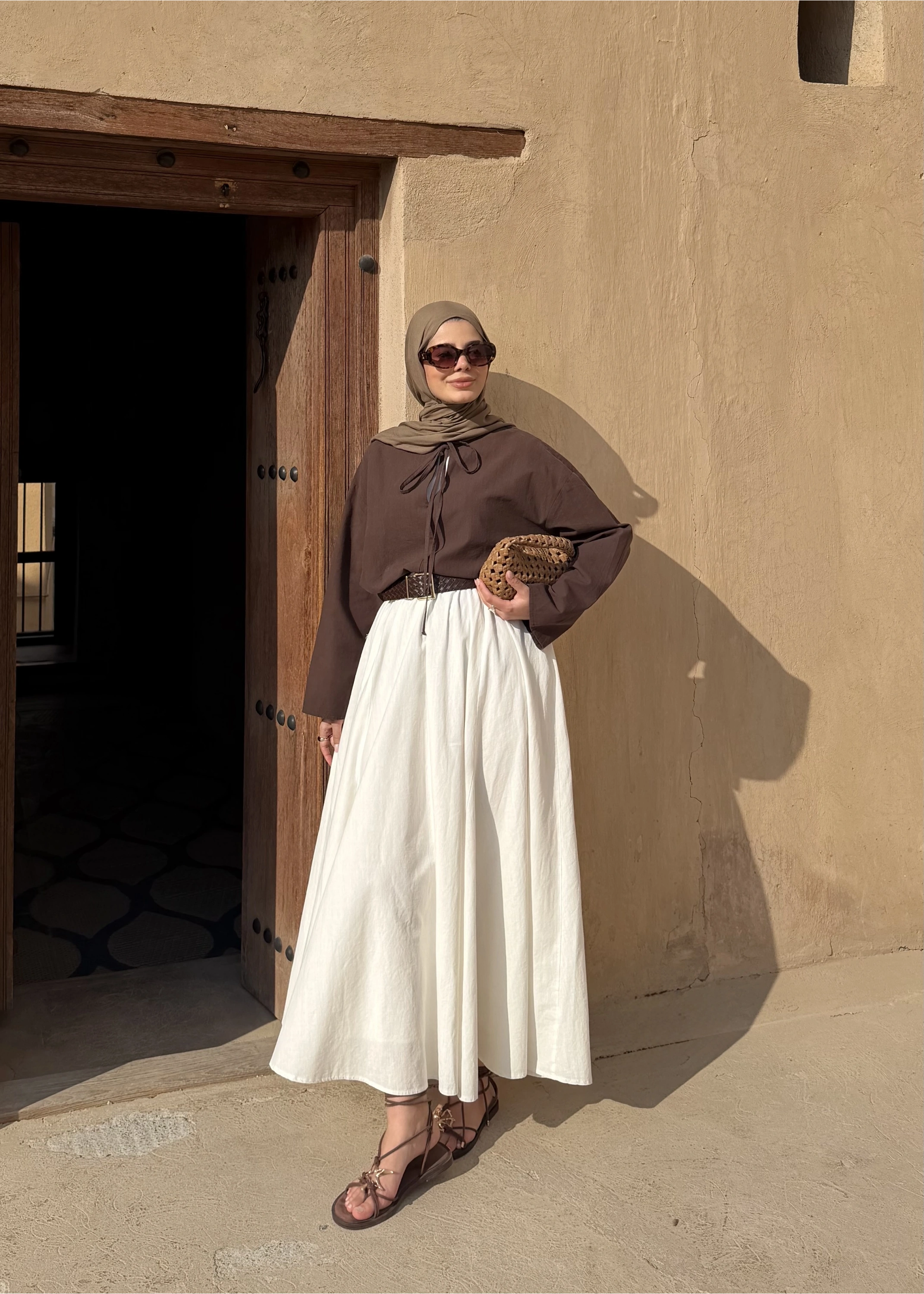 5480 KETEN BĞLM BLUZ kahve