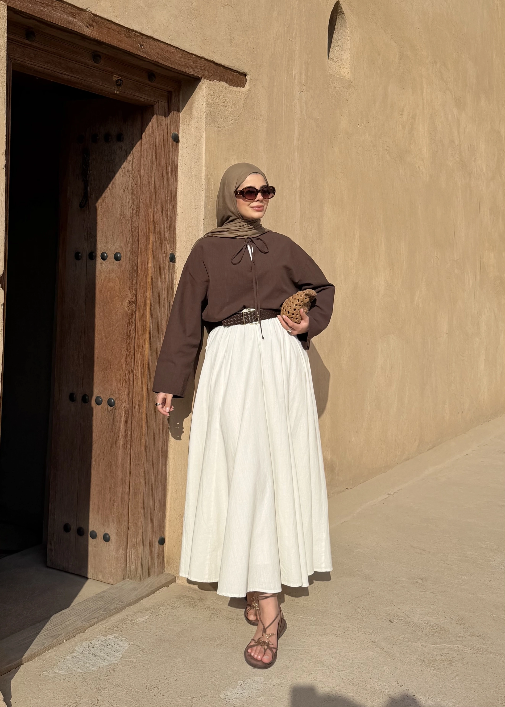 5480 KETEN BĞLM BLUZ kahve