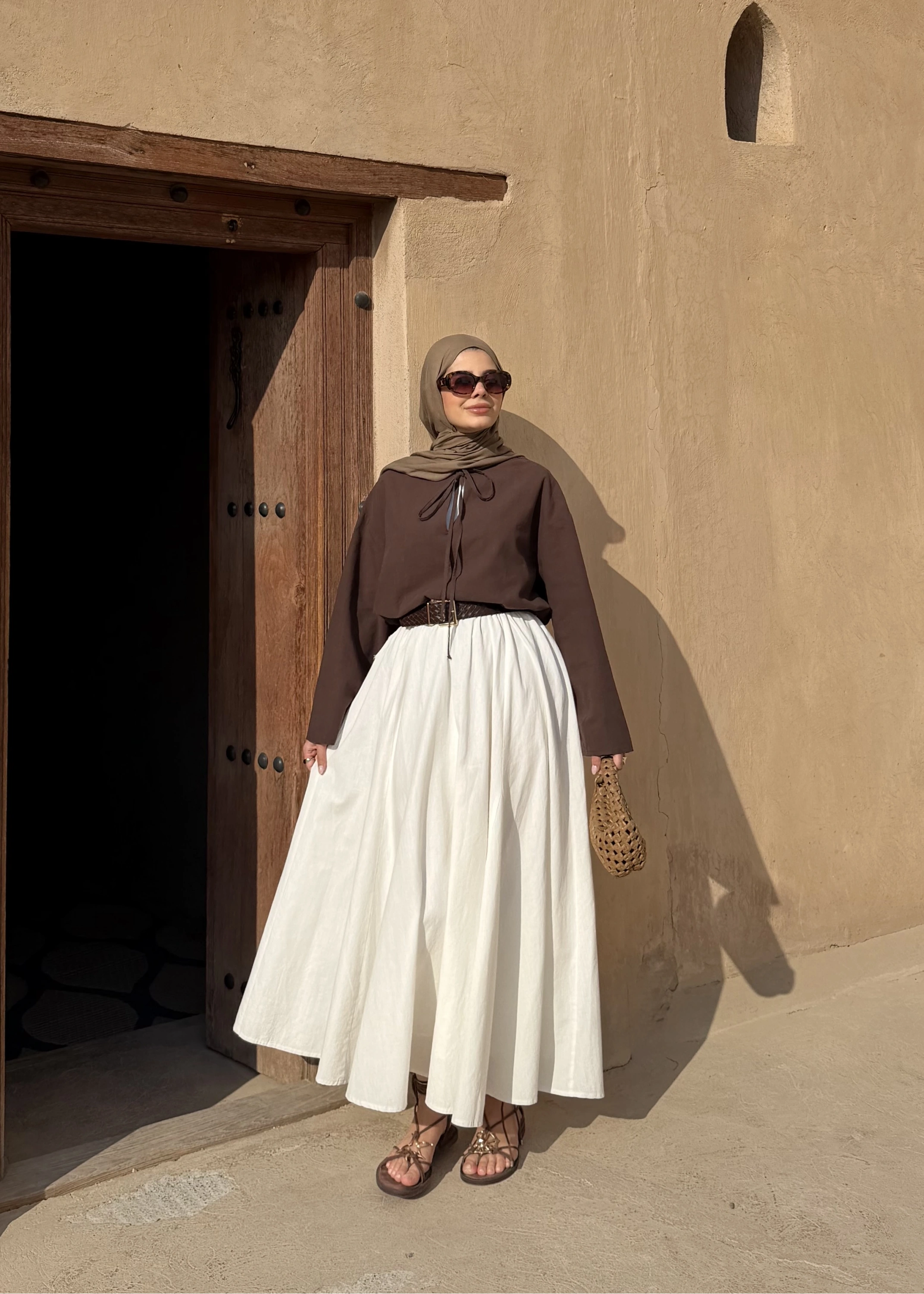 5480 KETEN BĞLM BLUZ kahve