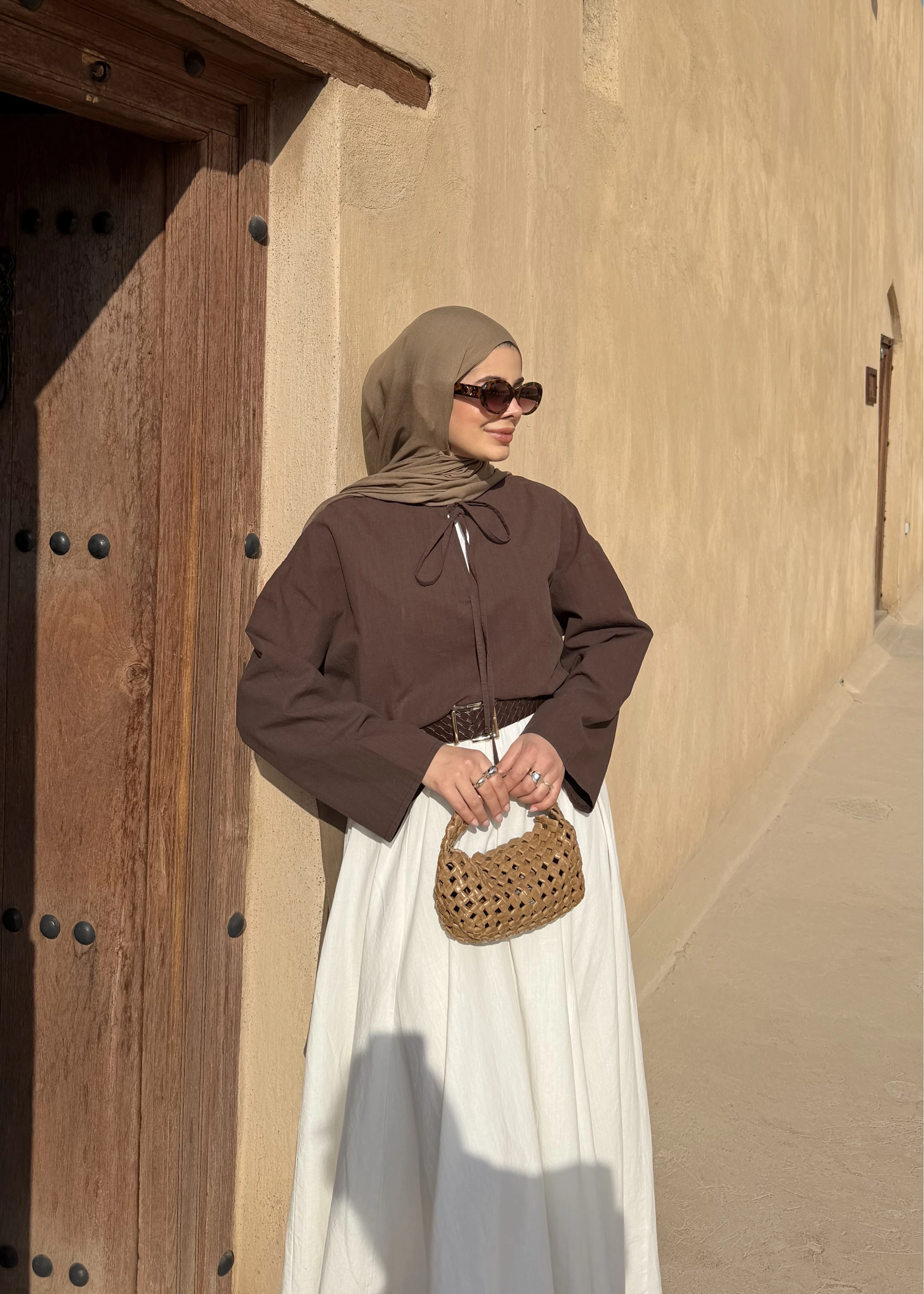 5480 KETEN BĞLM BLUZ kahve