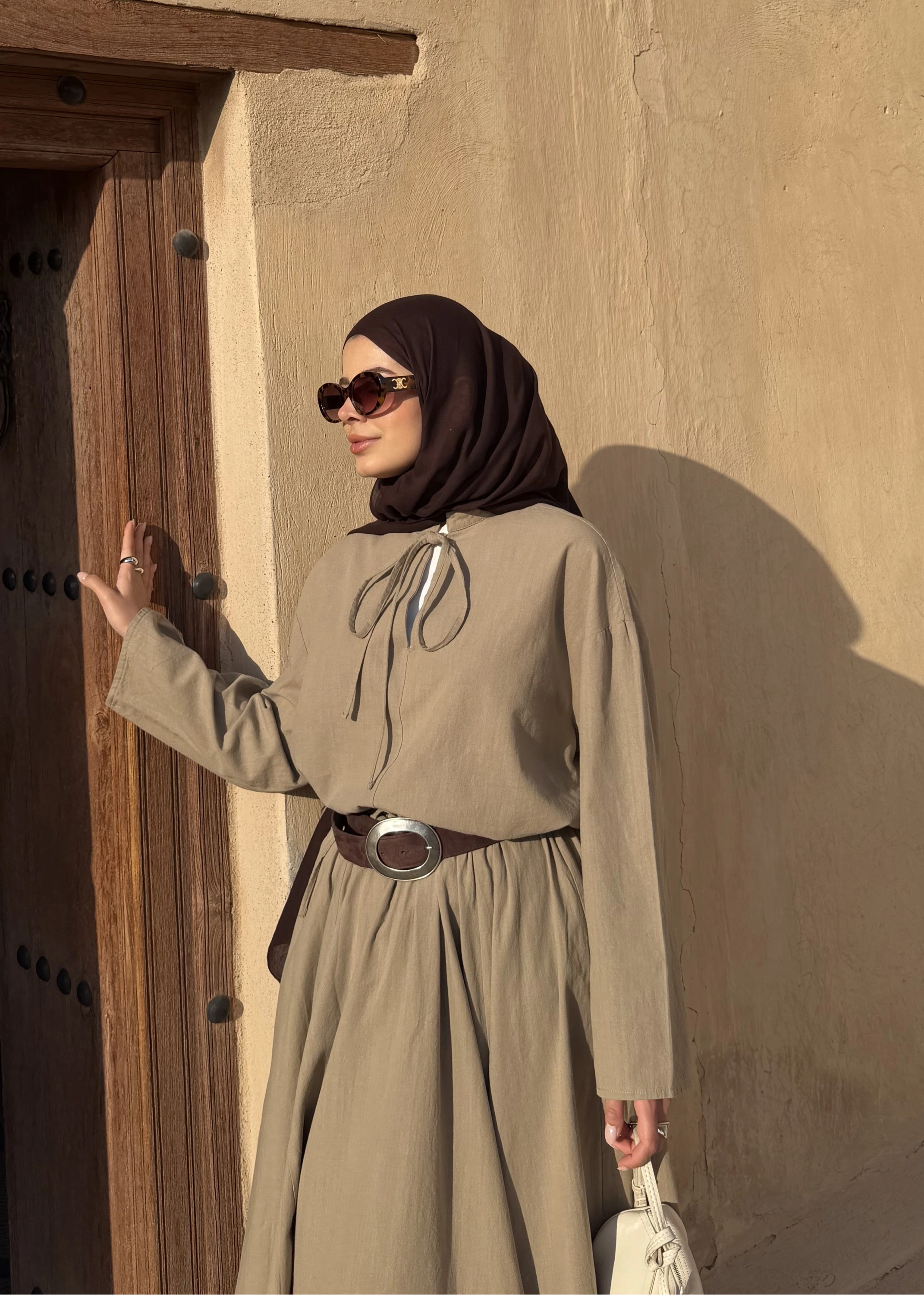 5480 İPLİ KETEN BLUZ Vizon