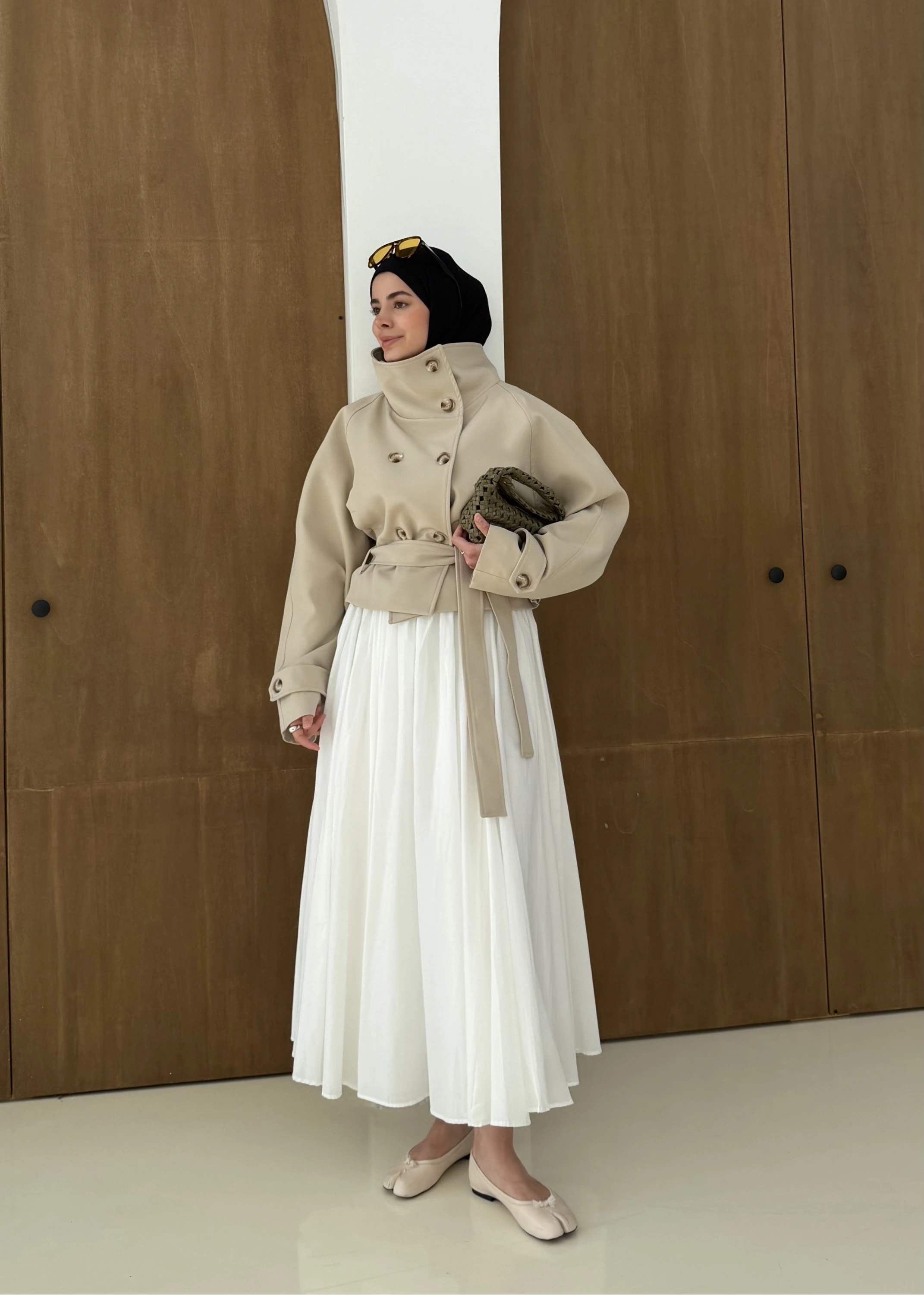 5013 HT DİK YAKA TRENÇ bej