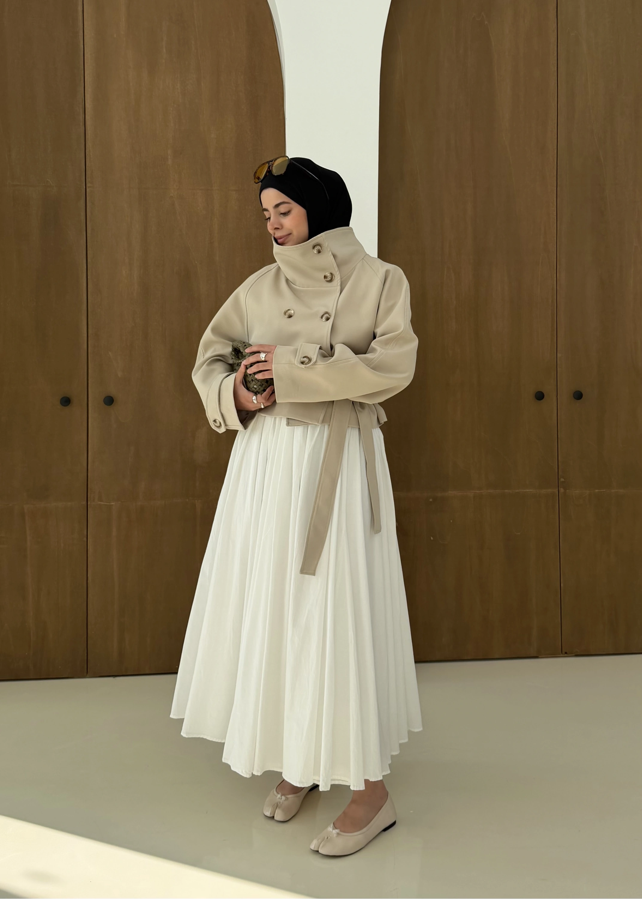 5013 HT DİK YAKA TRENÇ bej