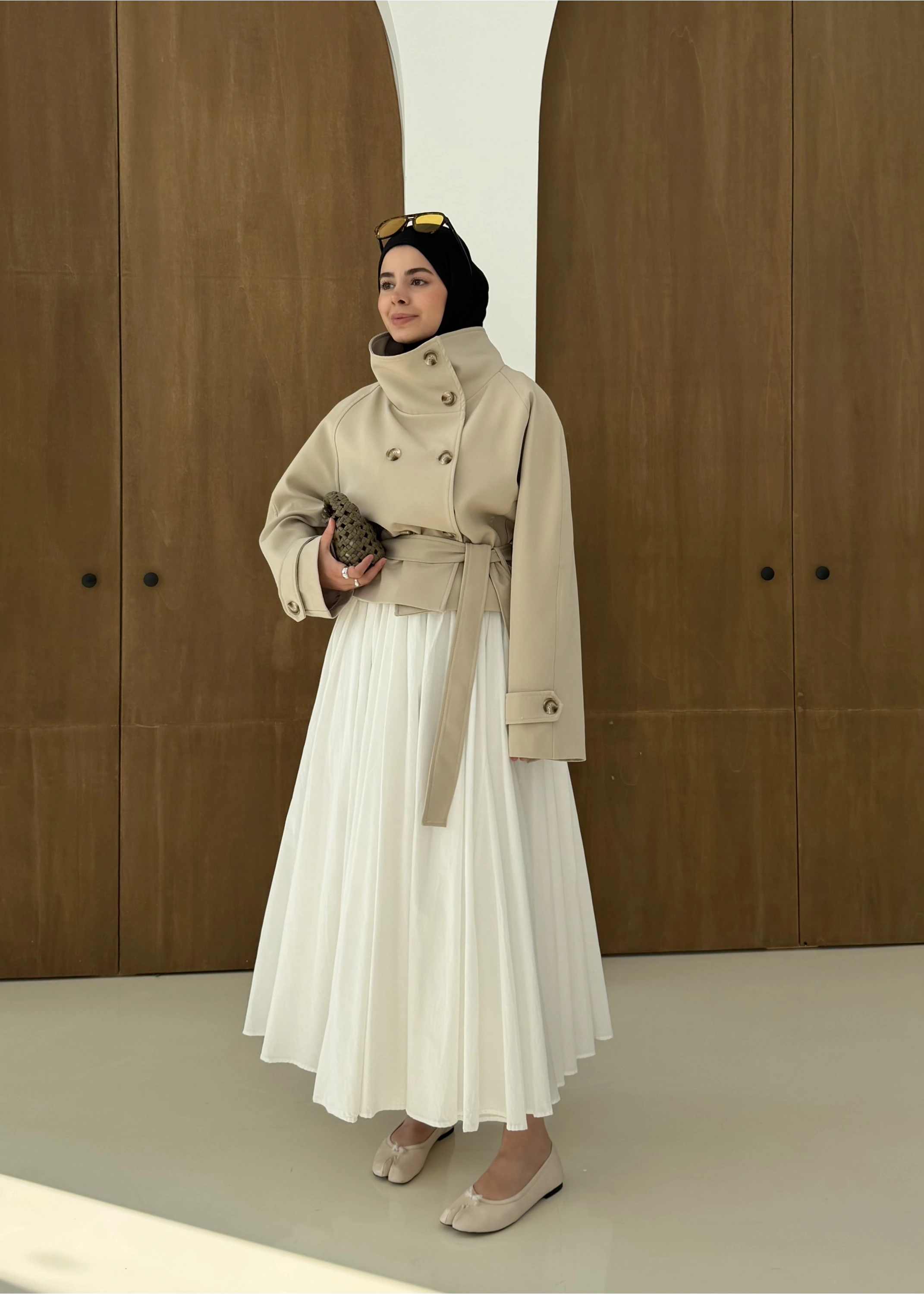 5013 HT DİK YAKA TRENÇ bej