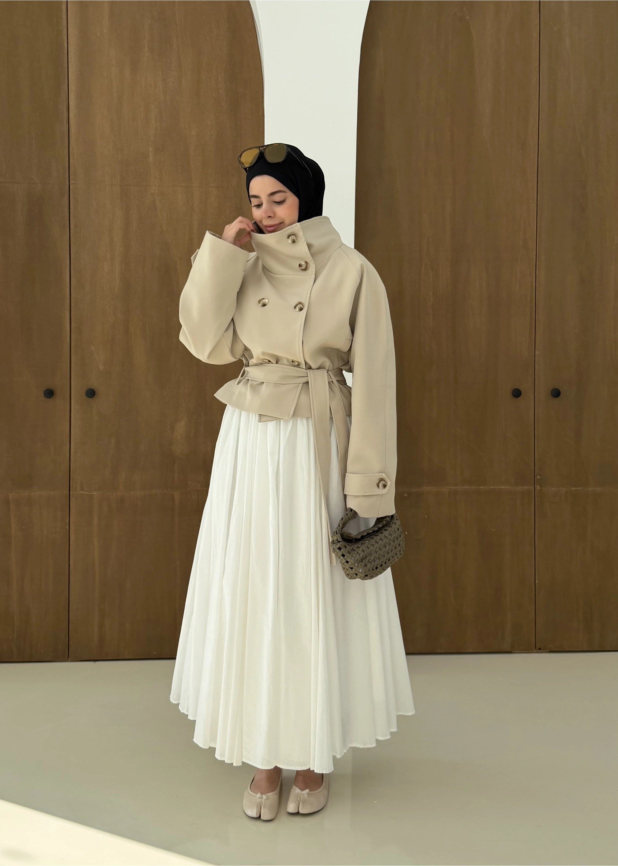 5013 HT DİK YAKA TRENÇ bej